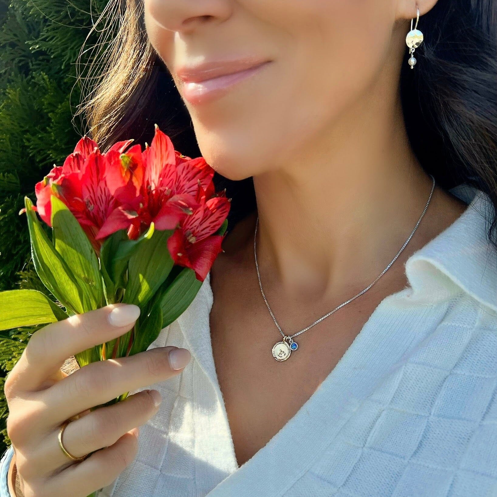 personalized gold plated initial disk