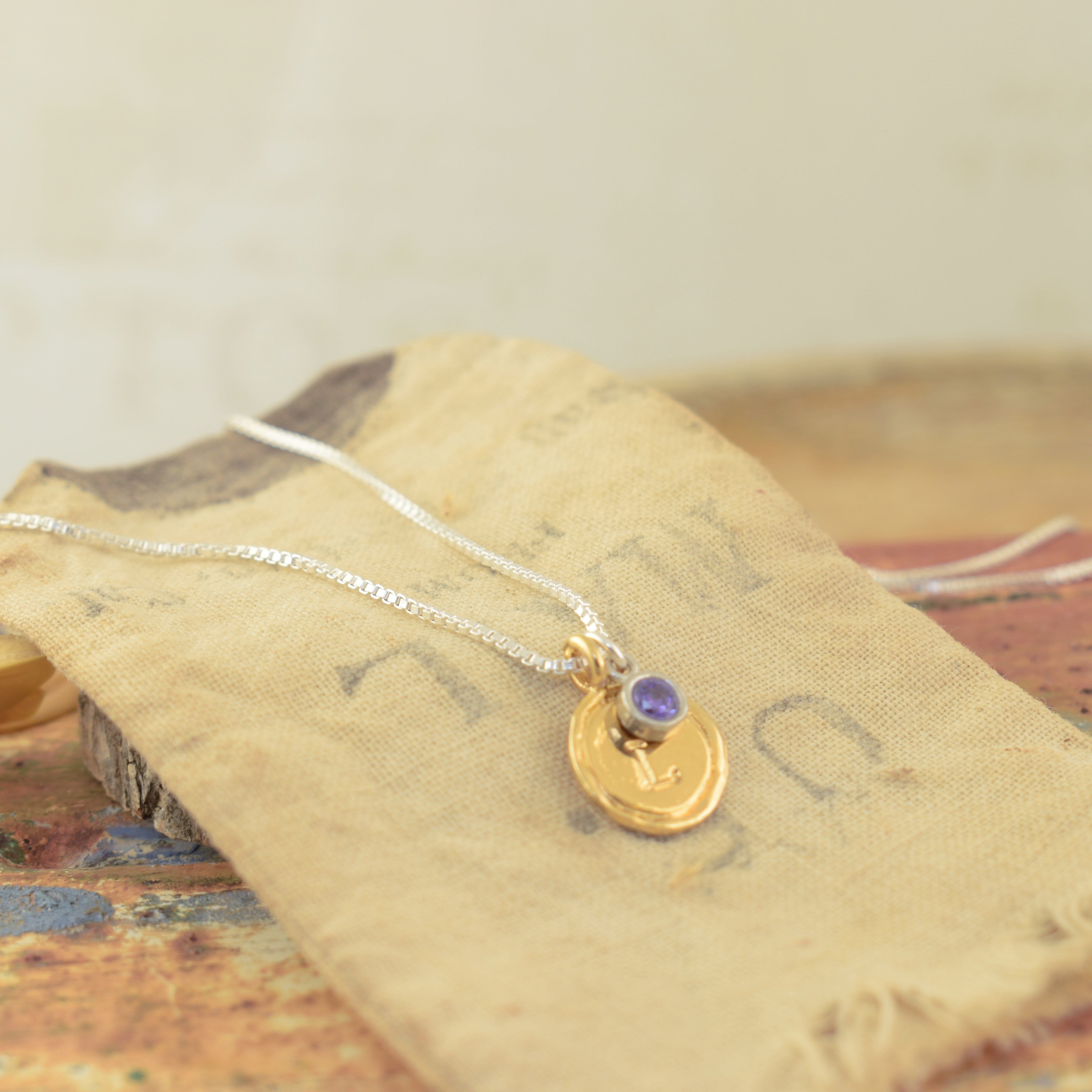 Gold plaited initial necklace