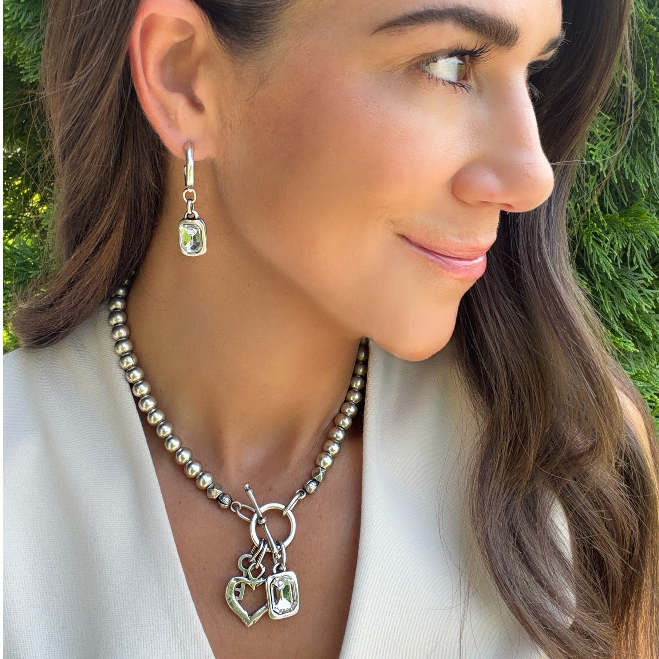 matching silver jewelry