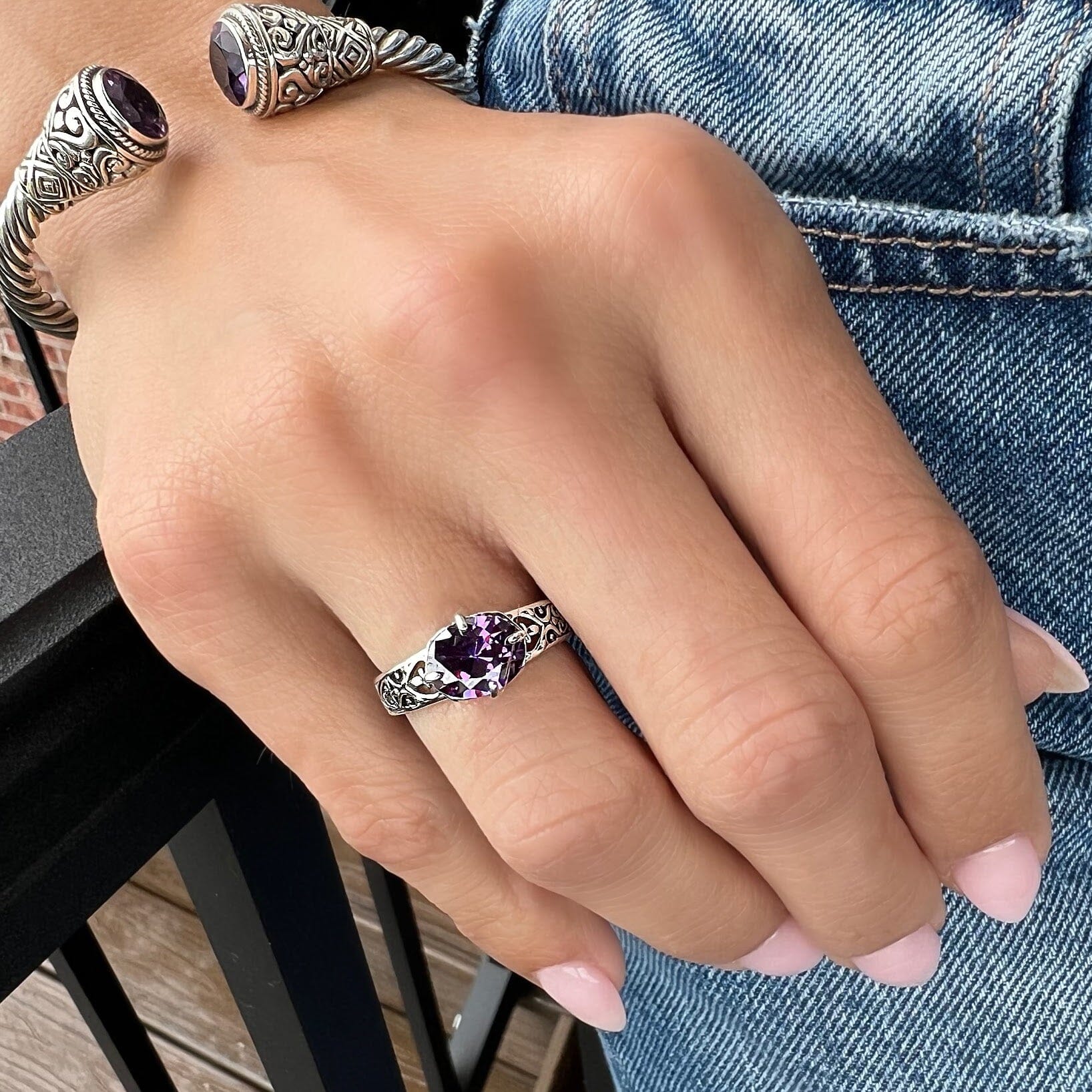 Princess Plum Ring paired with Royal Plum Bracelet