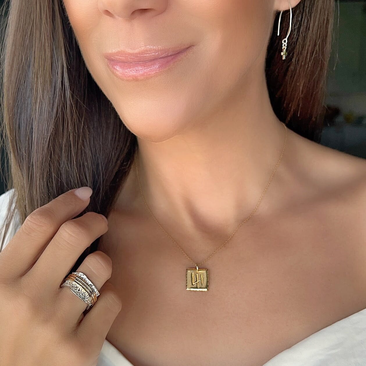 regular sized 41 necklace in gold