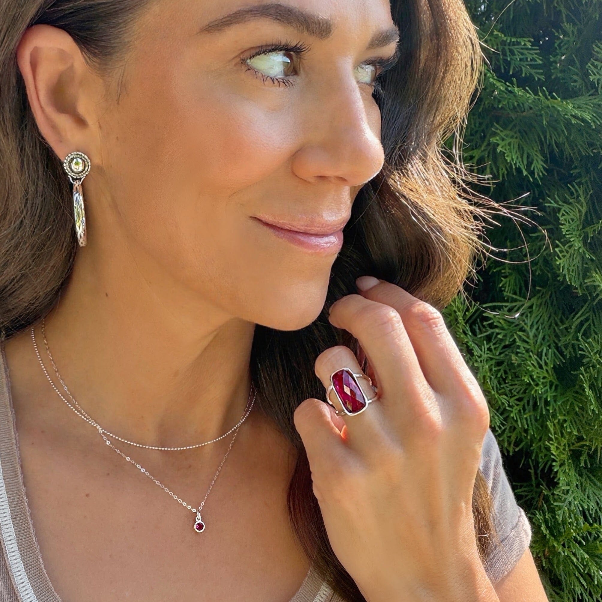 raspberry statement ring