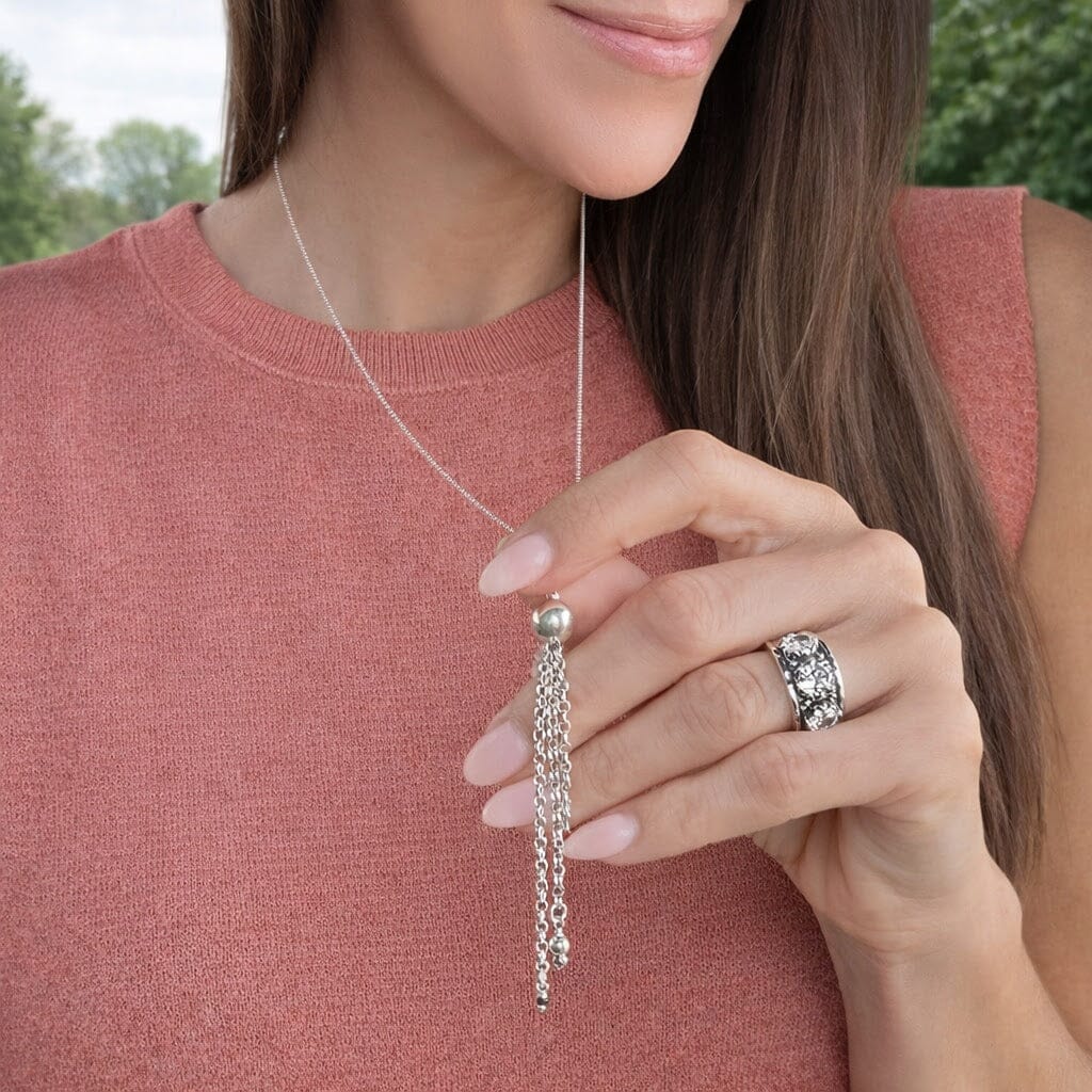 Sterling silver tassel necklace 