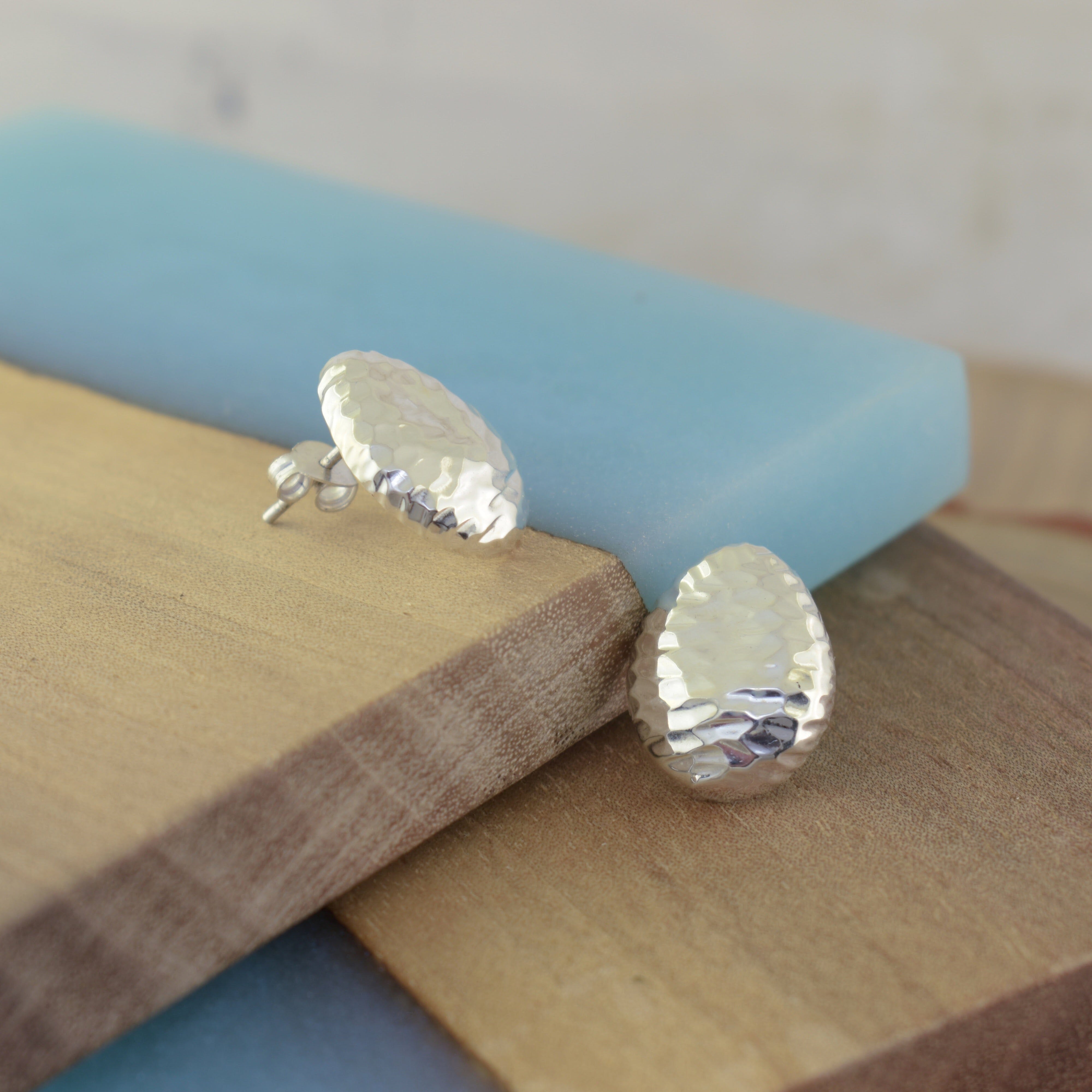 high polished sterling silver post earrings