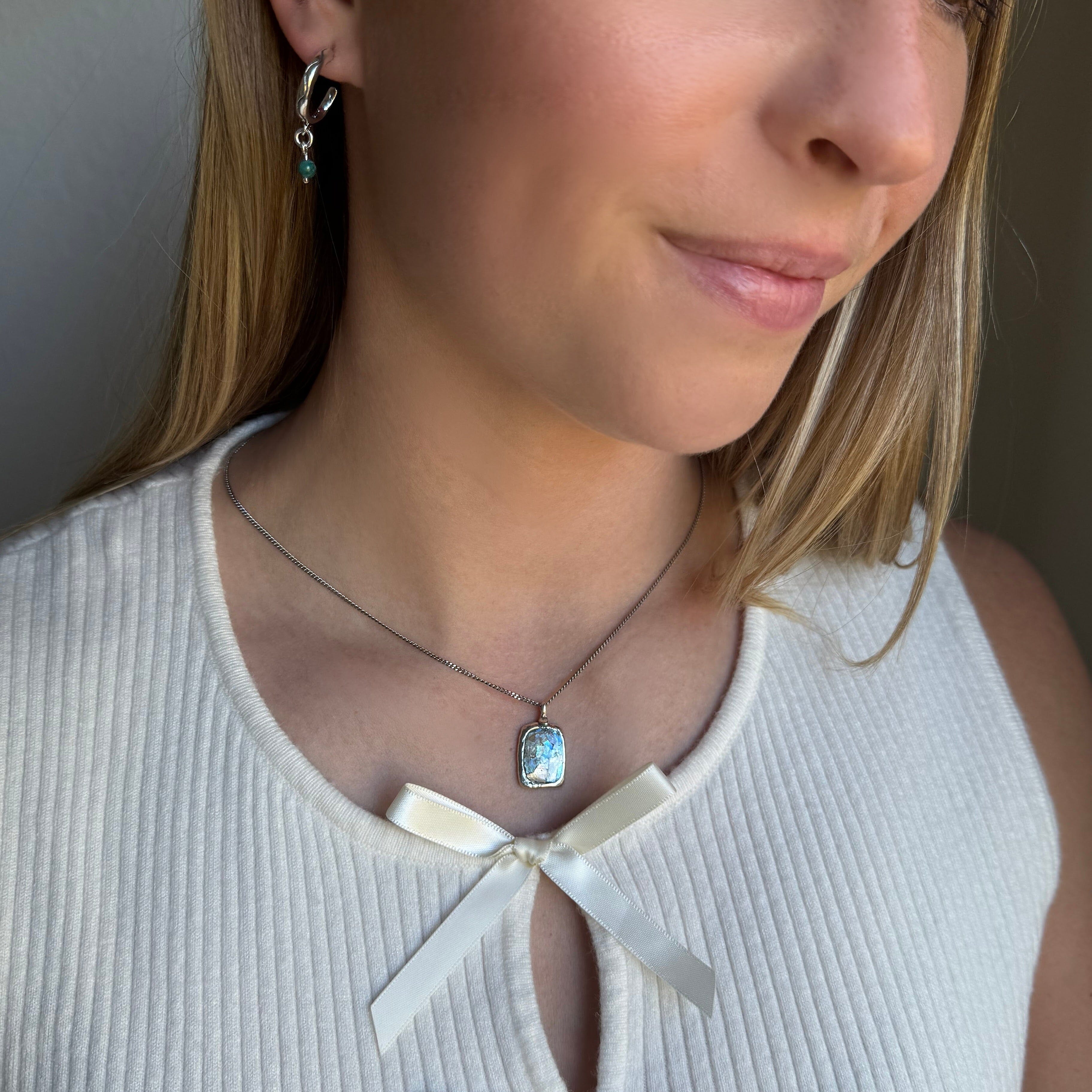 roman glass necklace paired with country road earrings