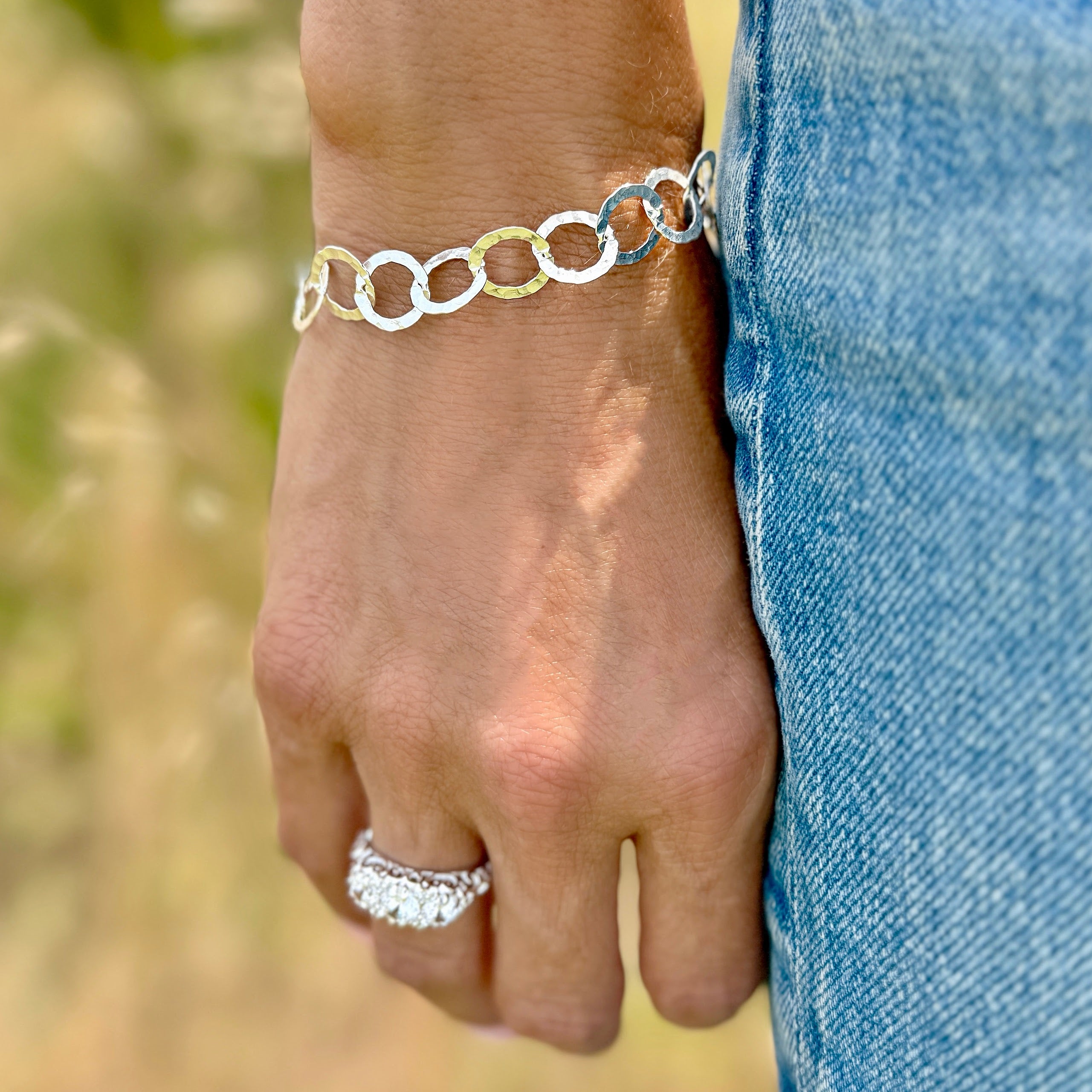 Sterling silver link bracelet