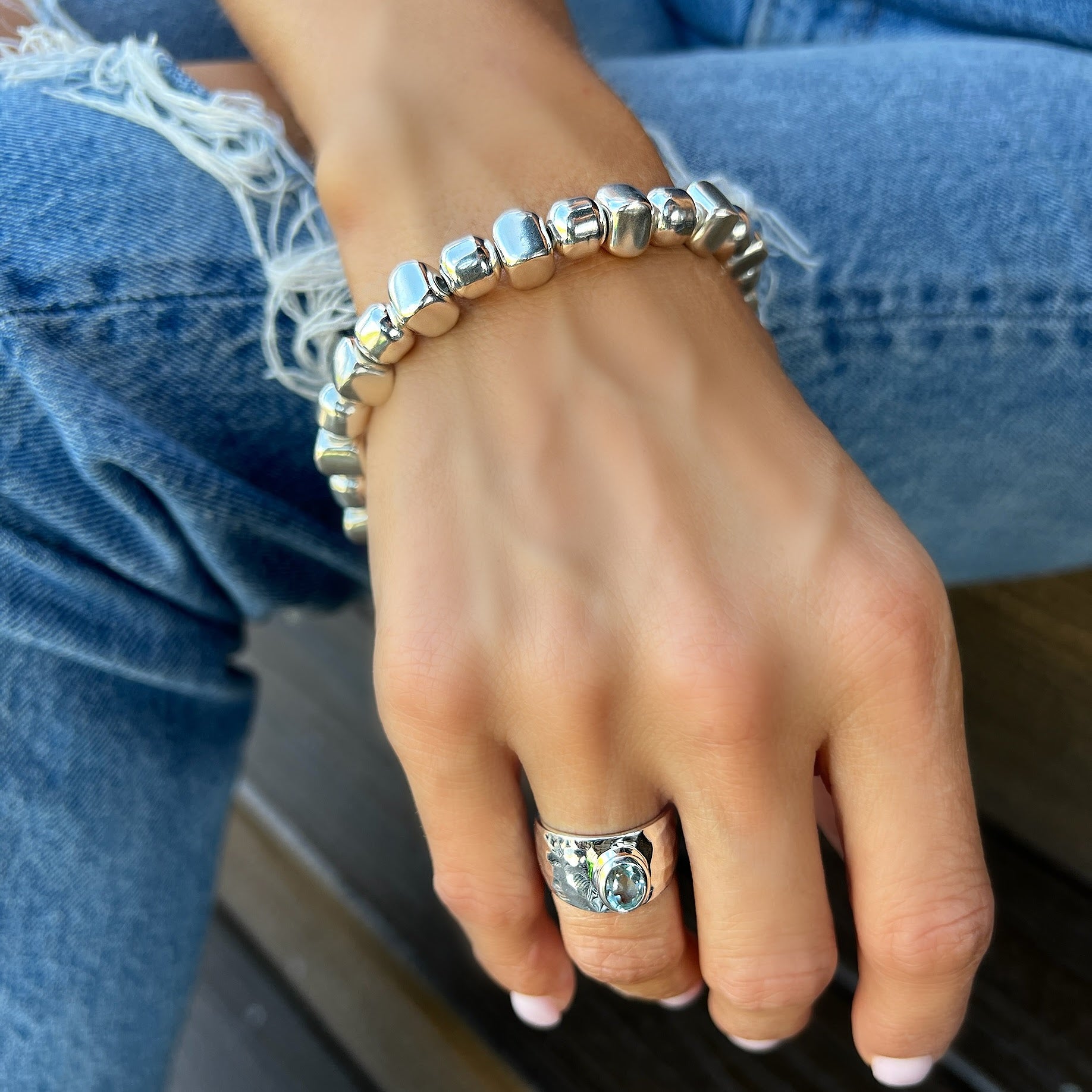 .925 sterling silver stretch bracelet