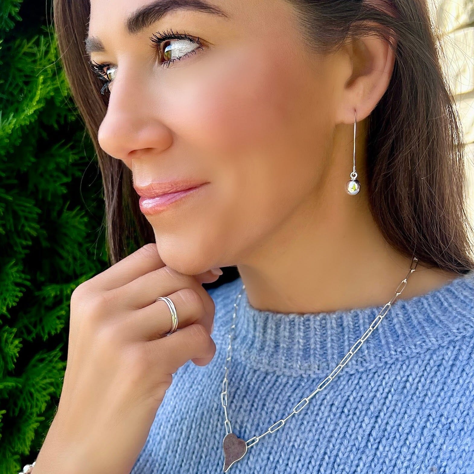 hand crafted sterling silver dangle earrings