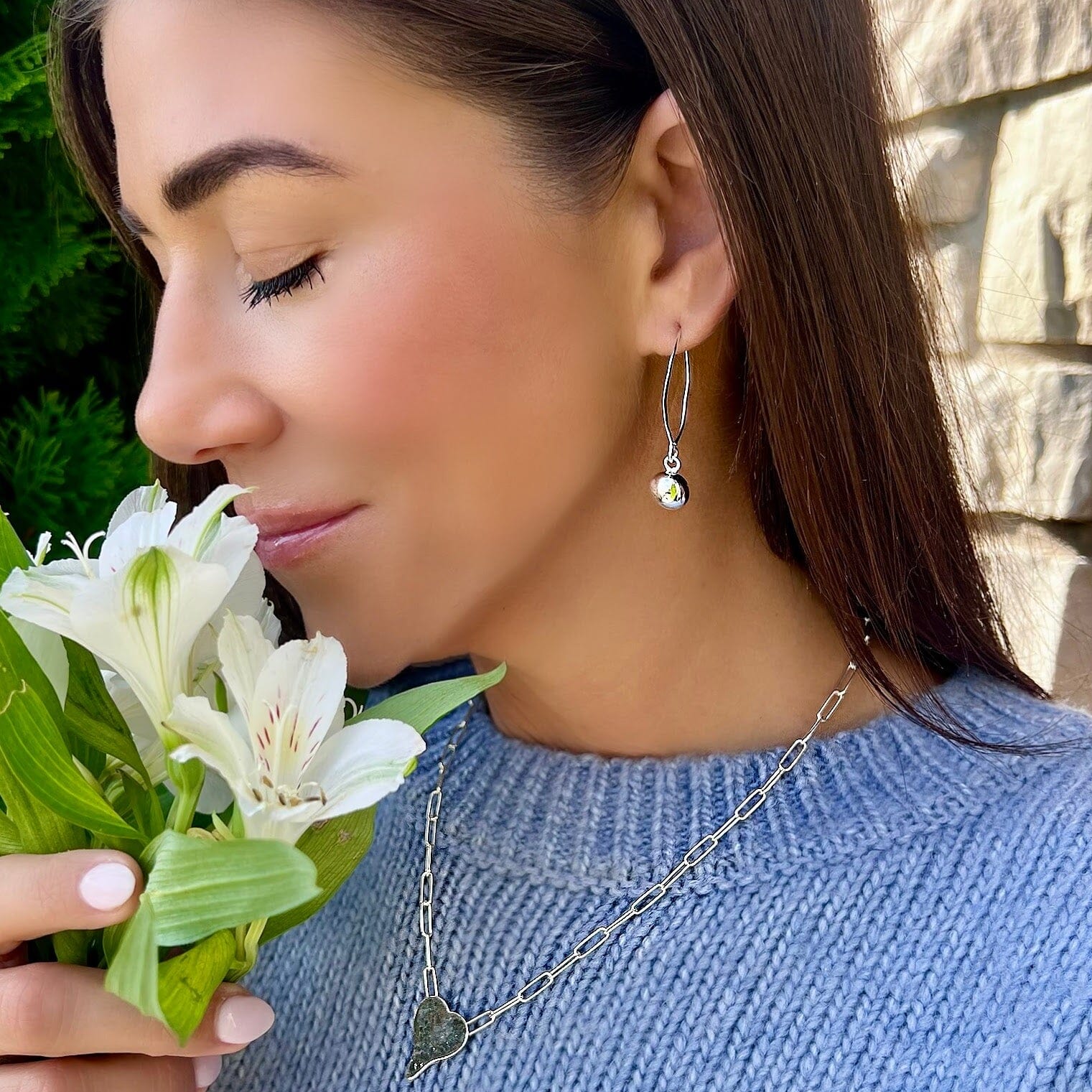 .925 dangle earrings paired with the sweet as sugar necklace