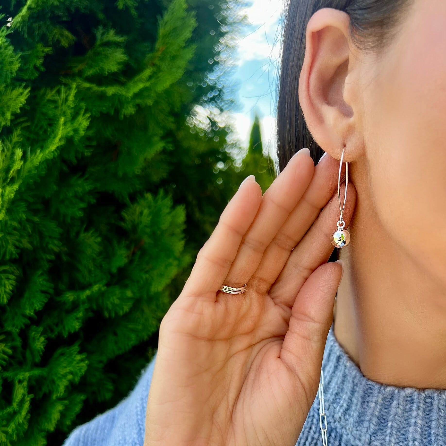 sterling silver dangling Roundabout Earrings