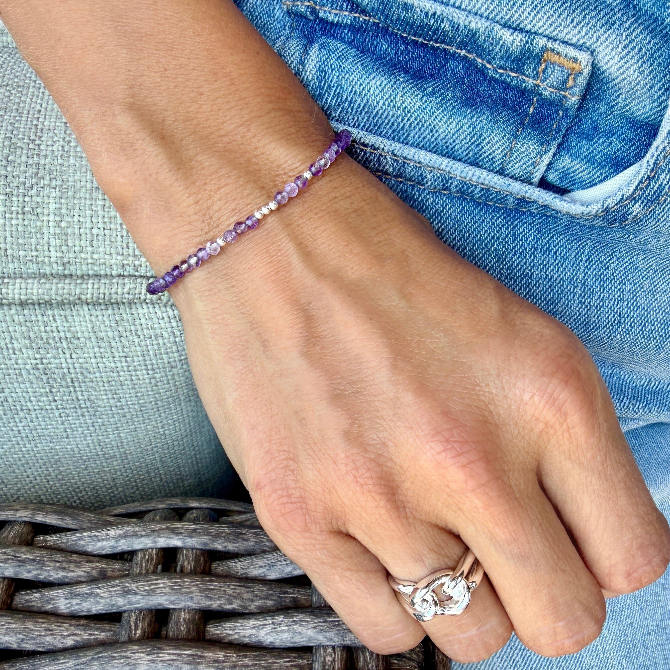 dainty amethyst stone bracelet