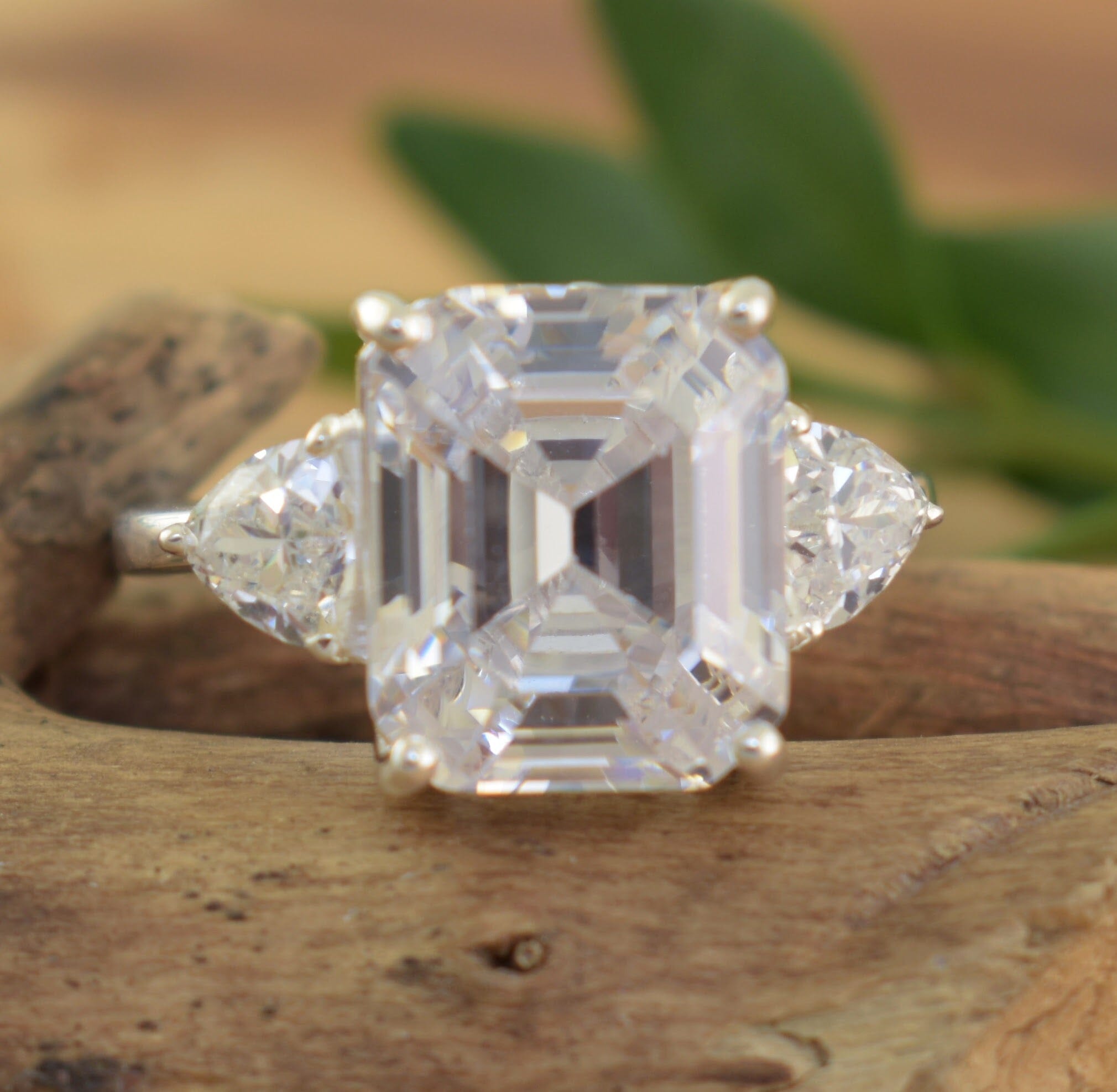 rectangle cut clear stone