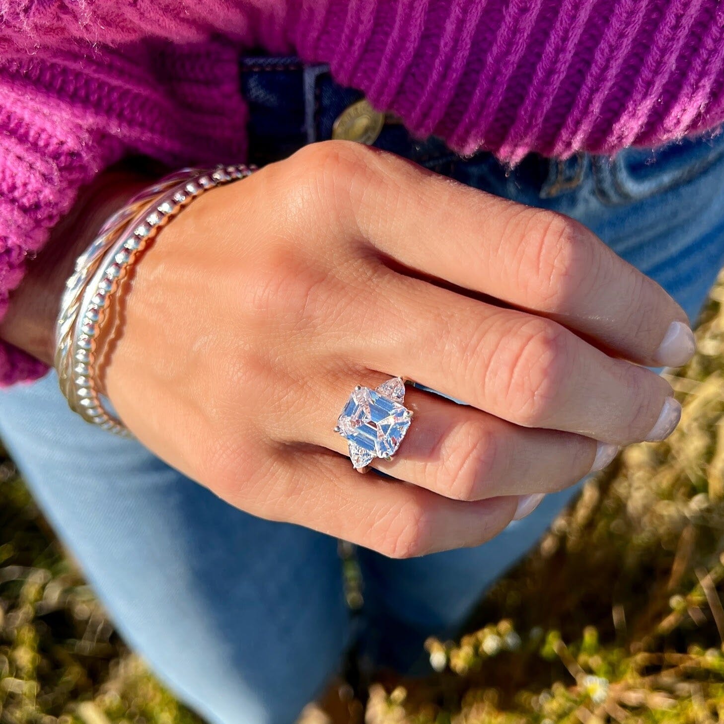 engagement style ring in handcrafted .925 sterling silver