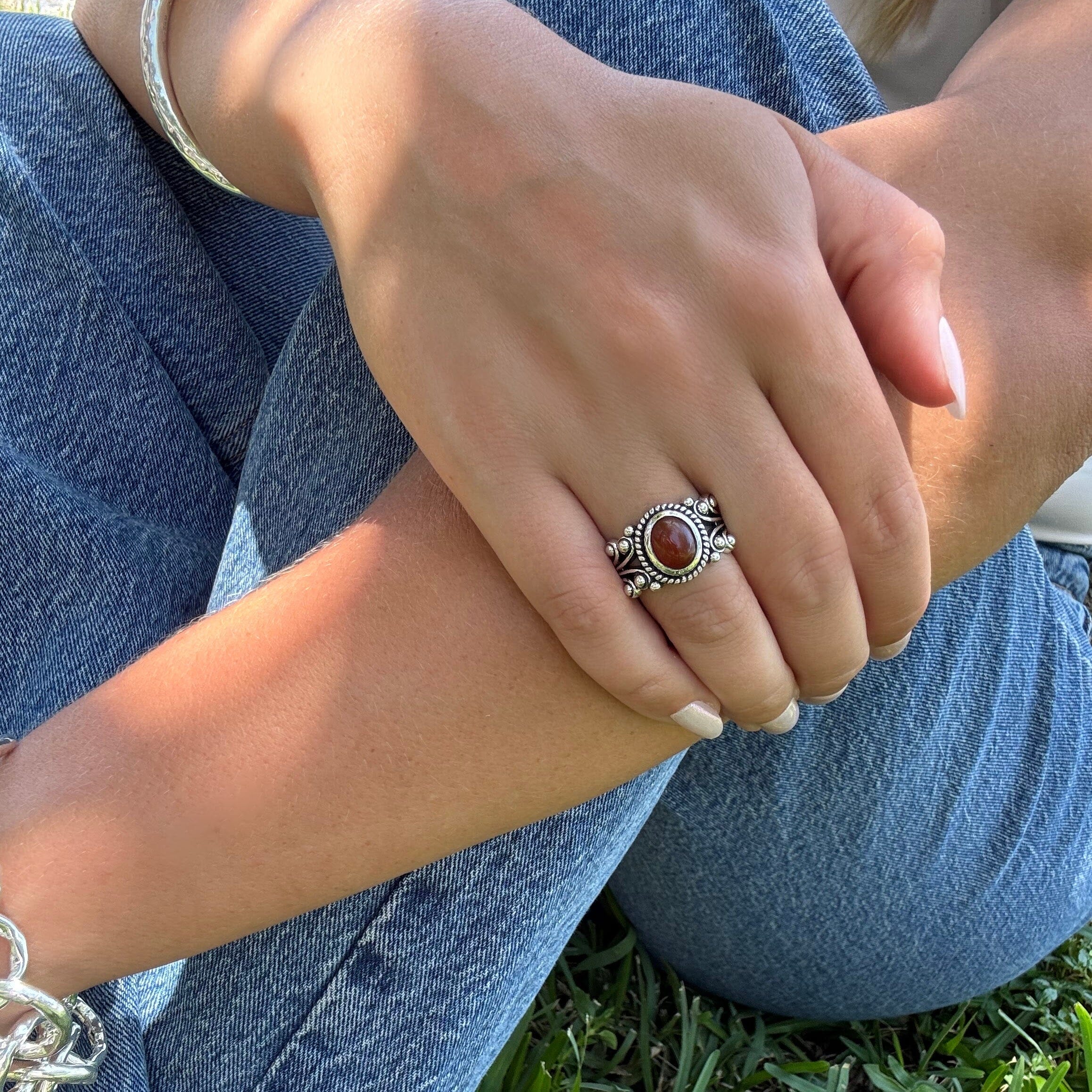 Silver ring called salsa flair