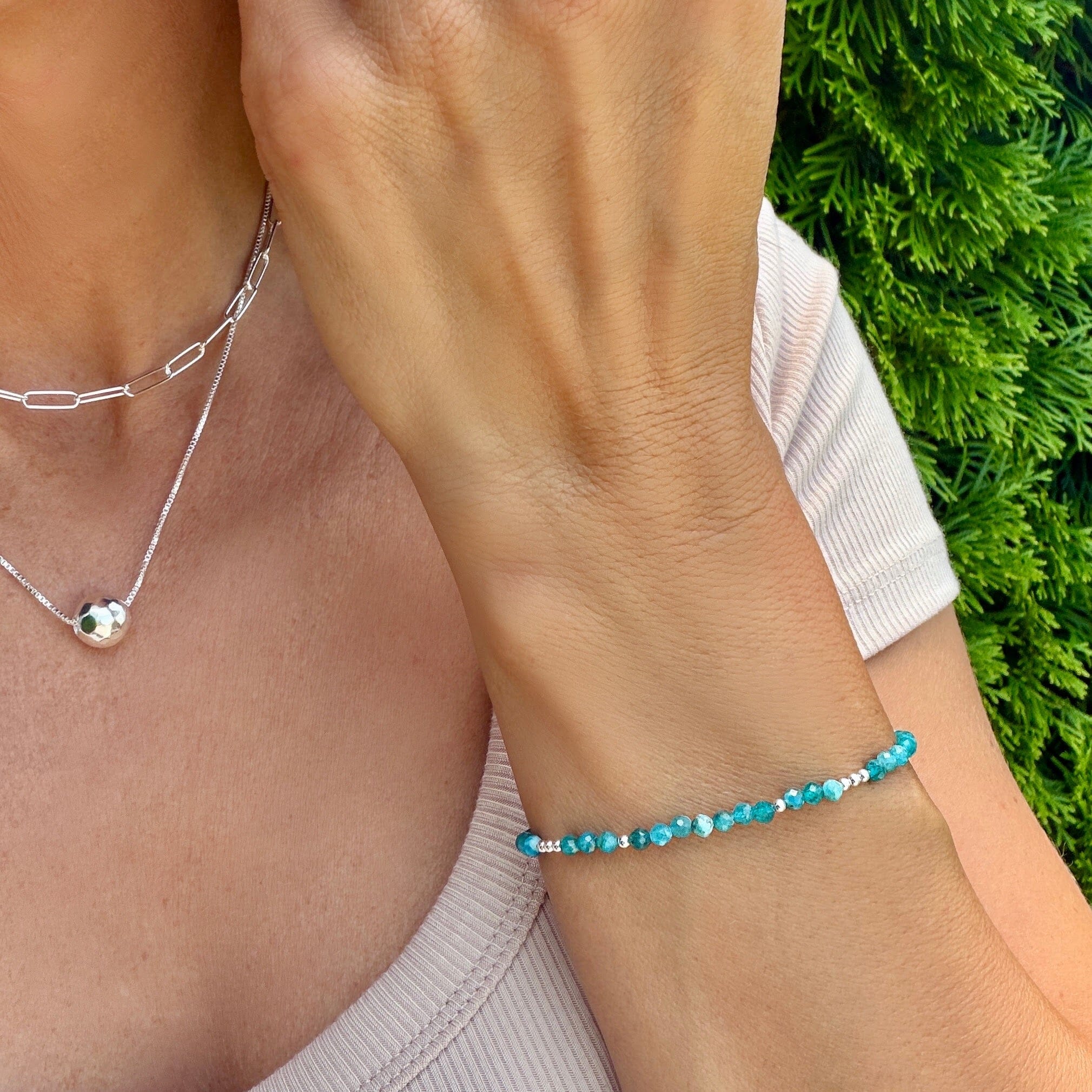 dainty apatite stone bracelet
