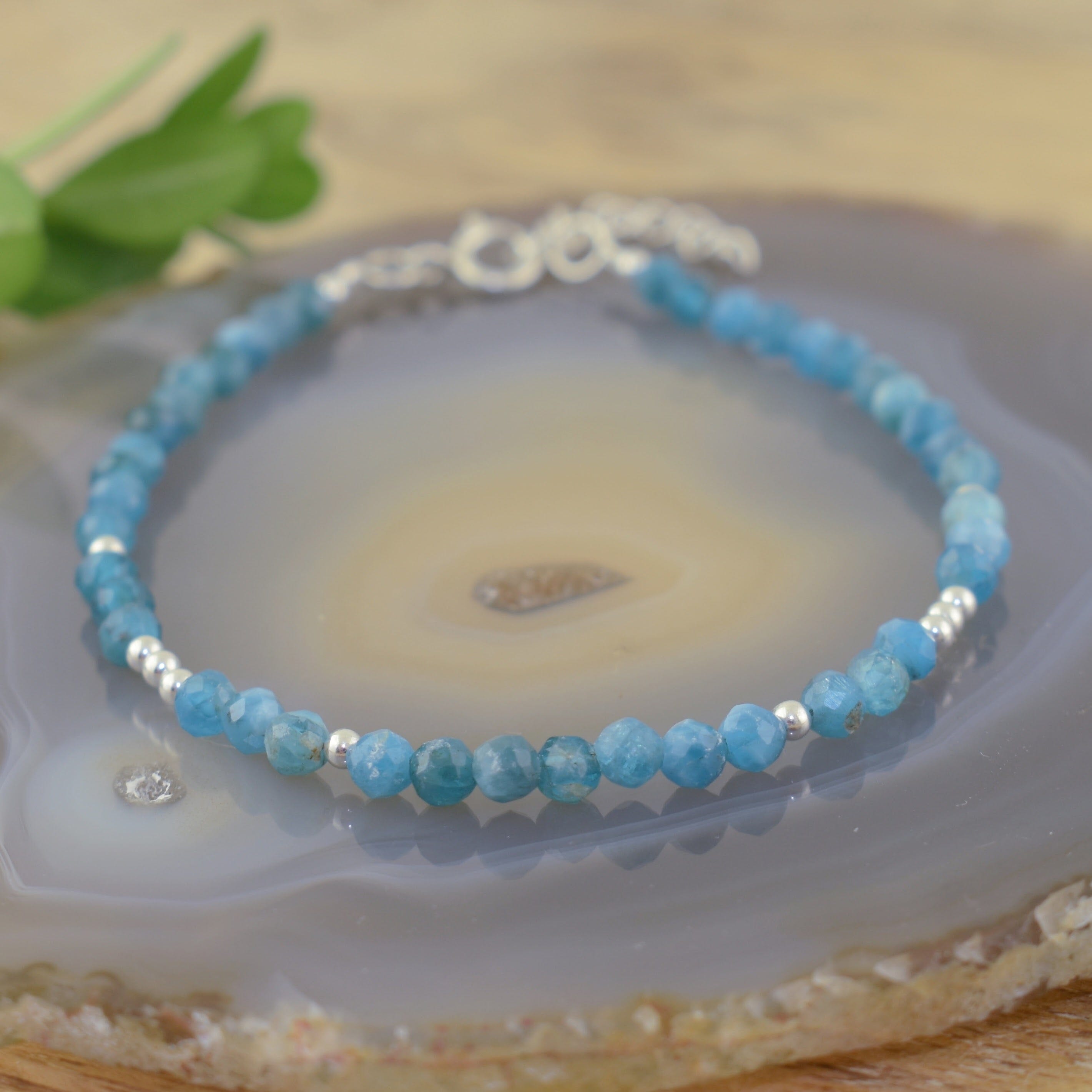 Blue Apatite stone bracelet