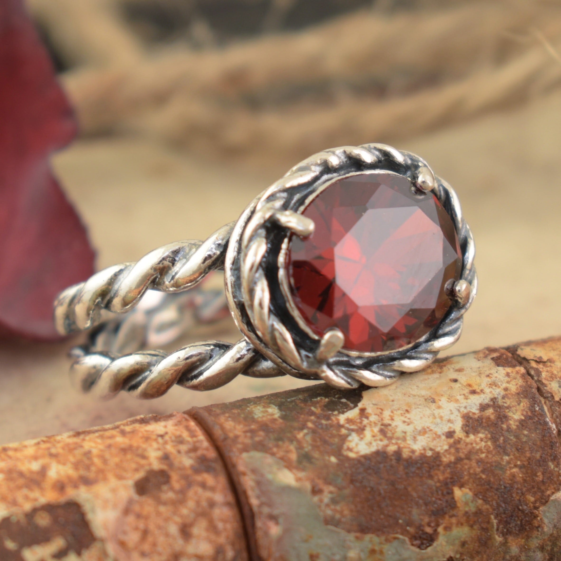 sterling silver rope designed band