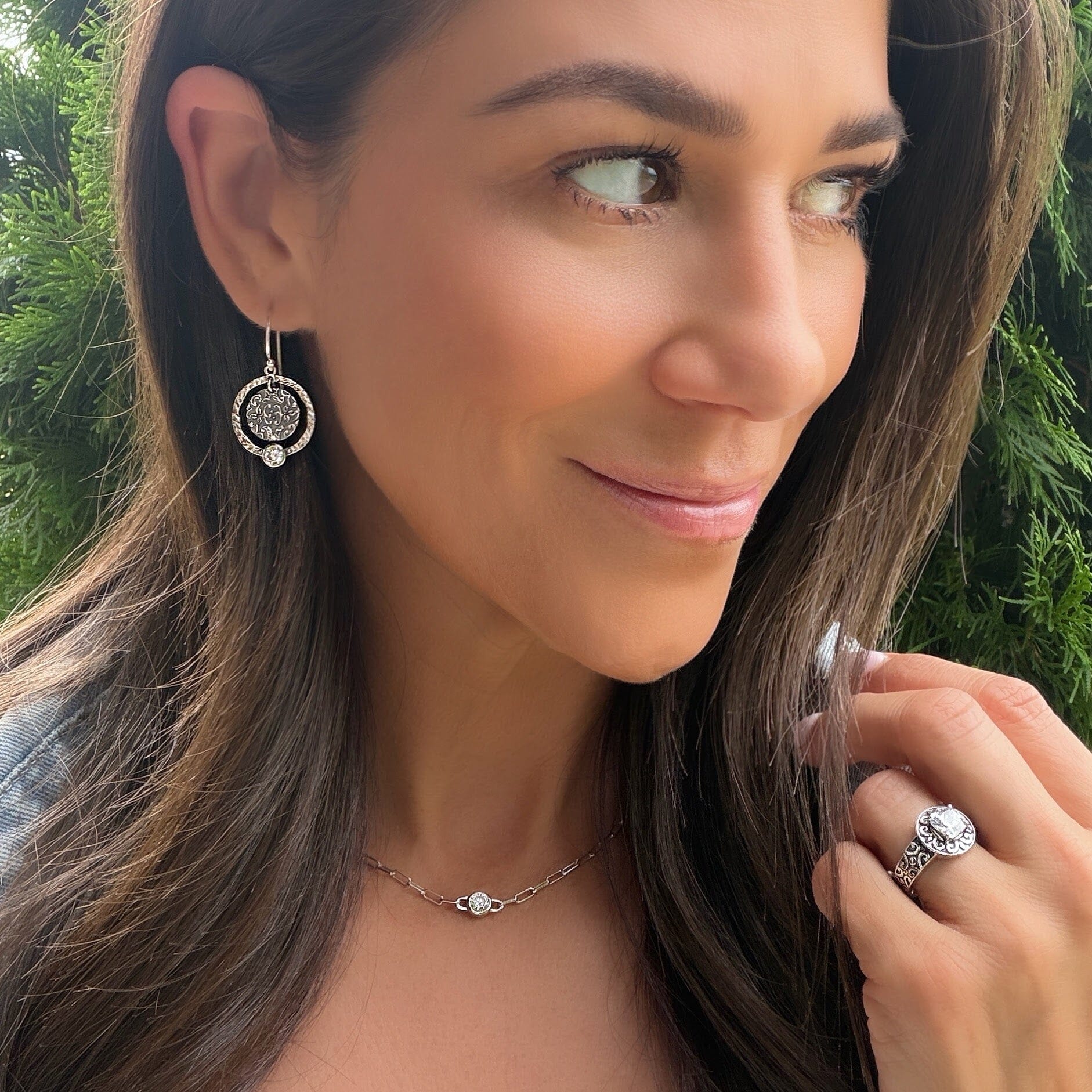 Scroll Call Earrings - Sterling Silver