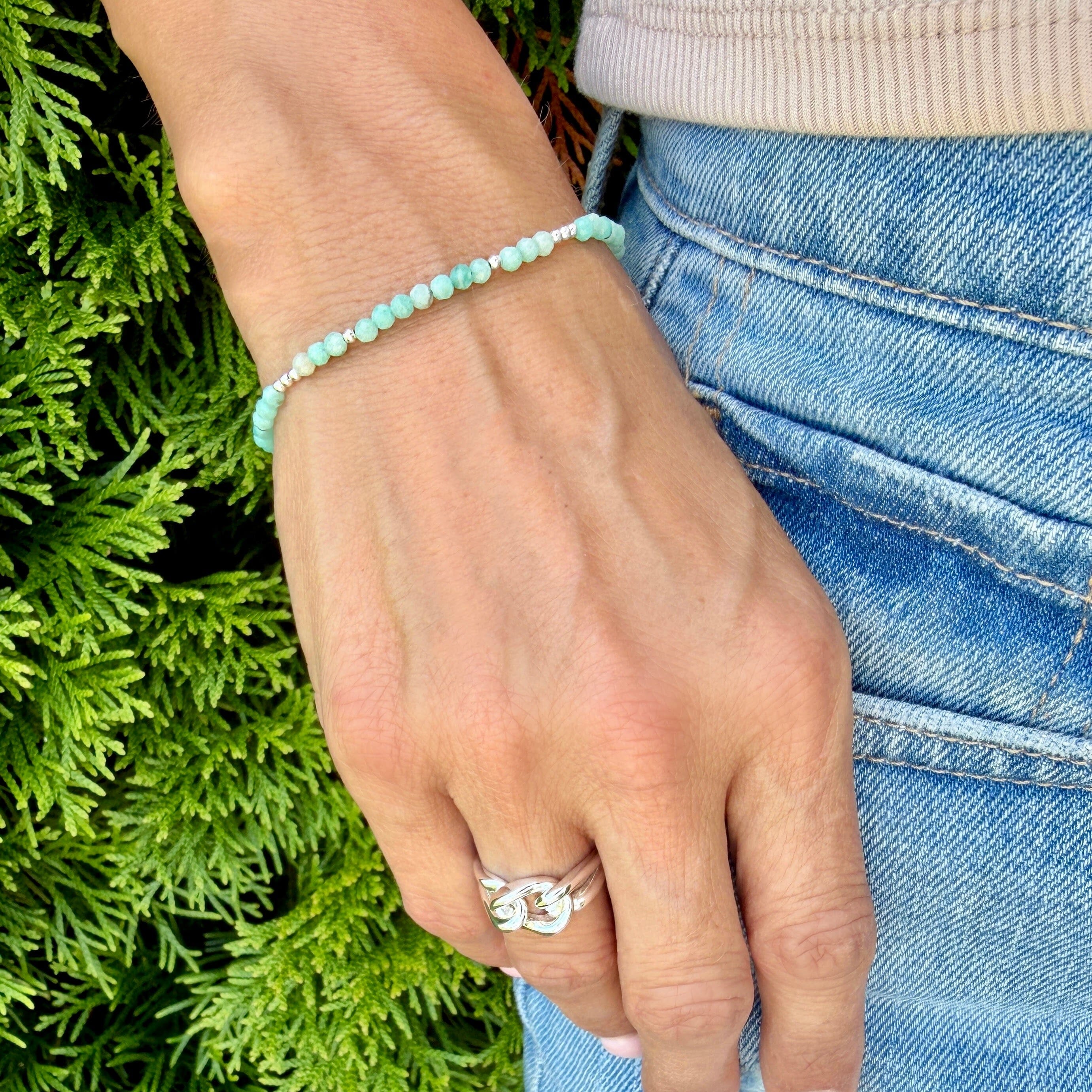dainty amazonite stone bracelet