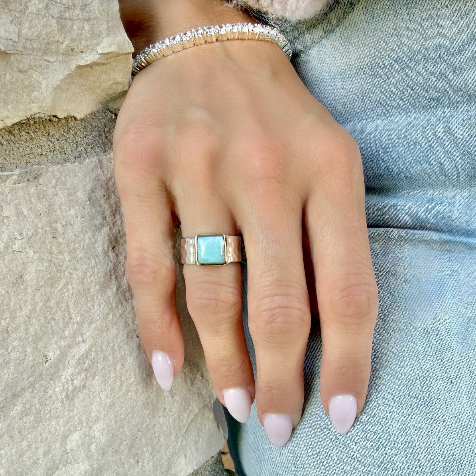 sea style larimar ring