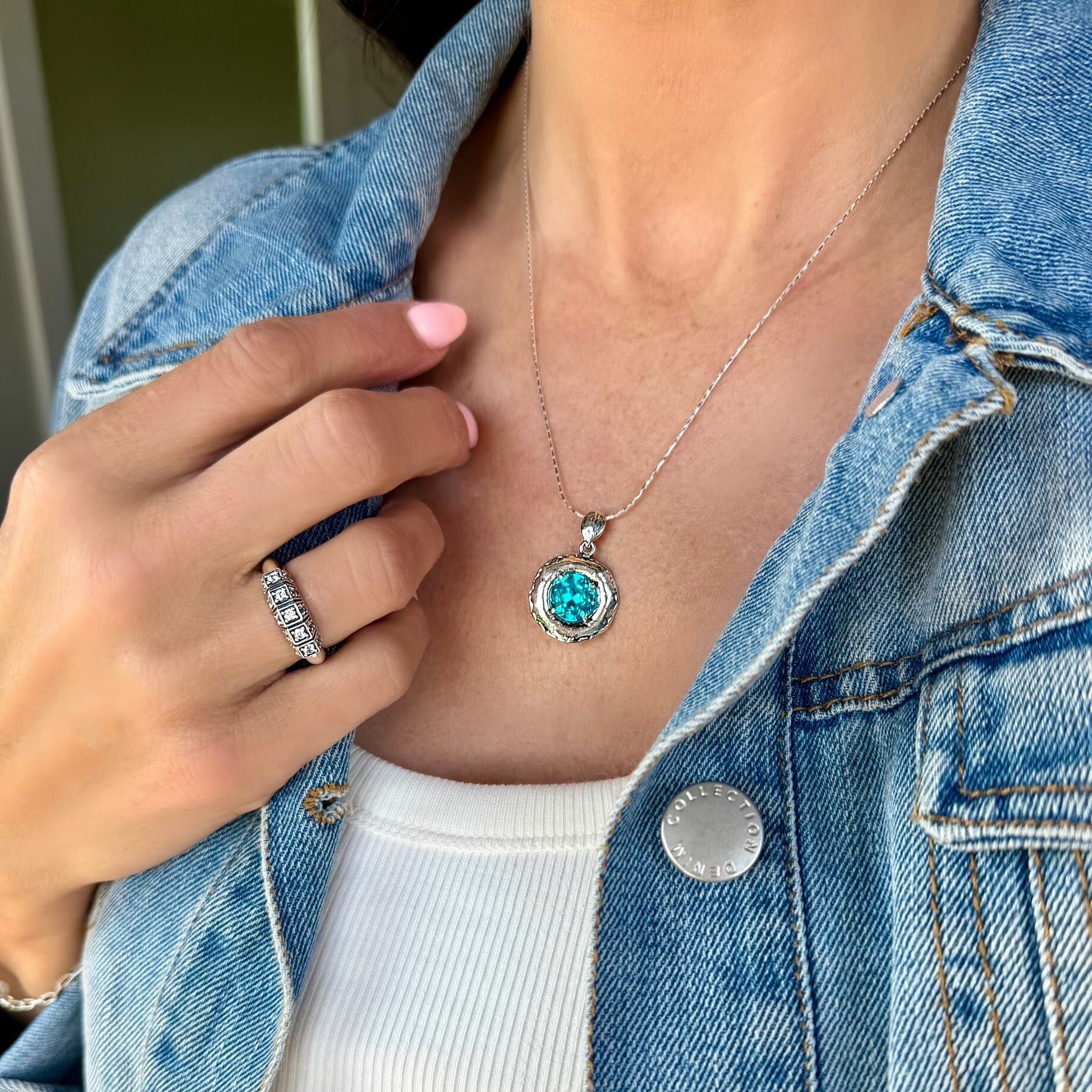 Organic handcrafted sterling silver necklace