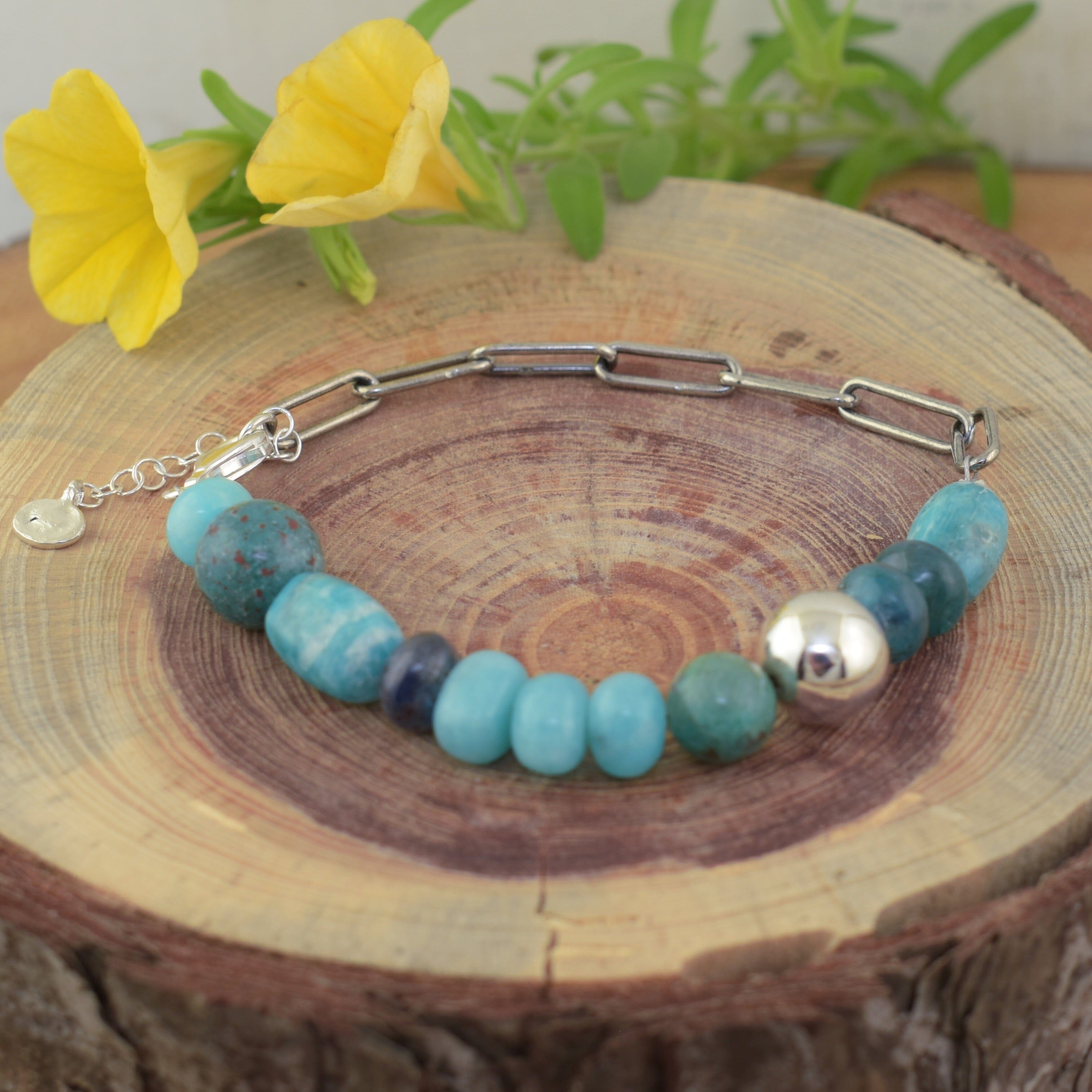 beaded sterling silver bracelet 