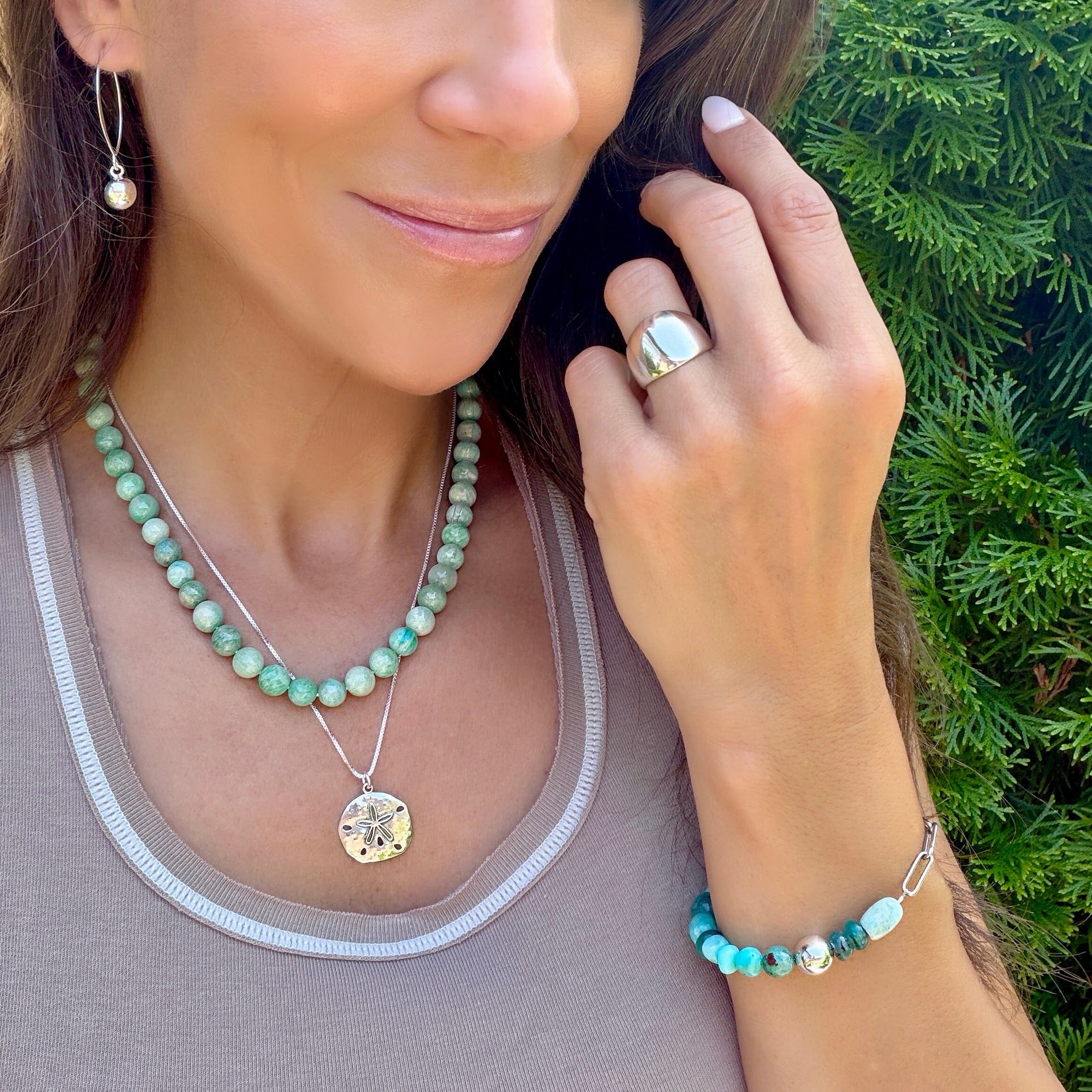 beach style beaded paperclip chain bracelet