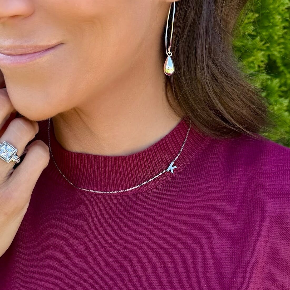 dainty initial necklace