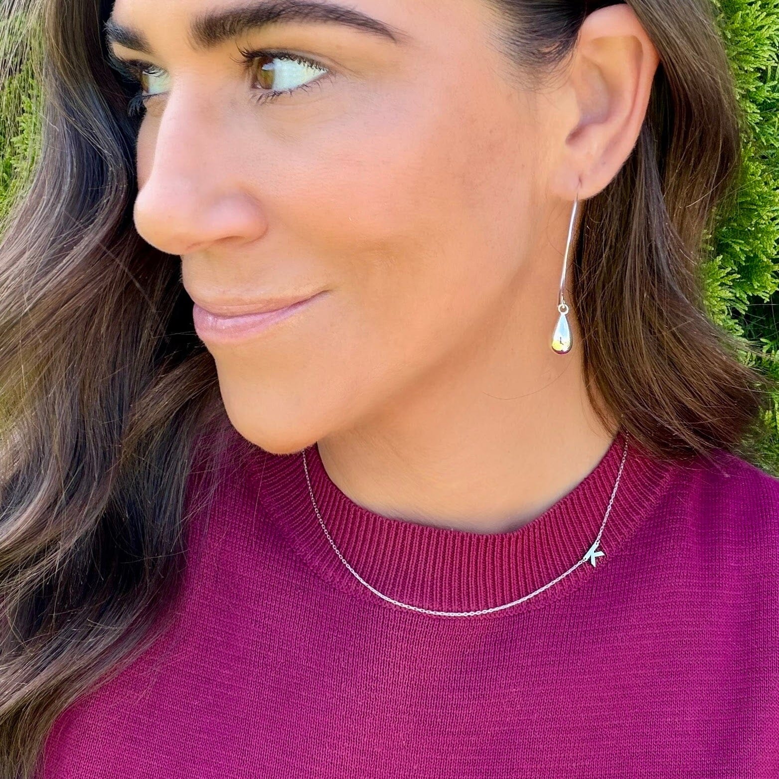 minimalist style initial necklace
