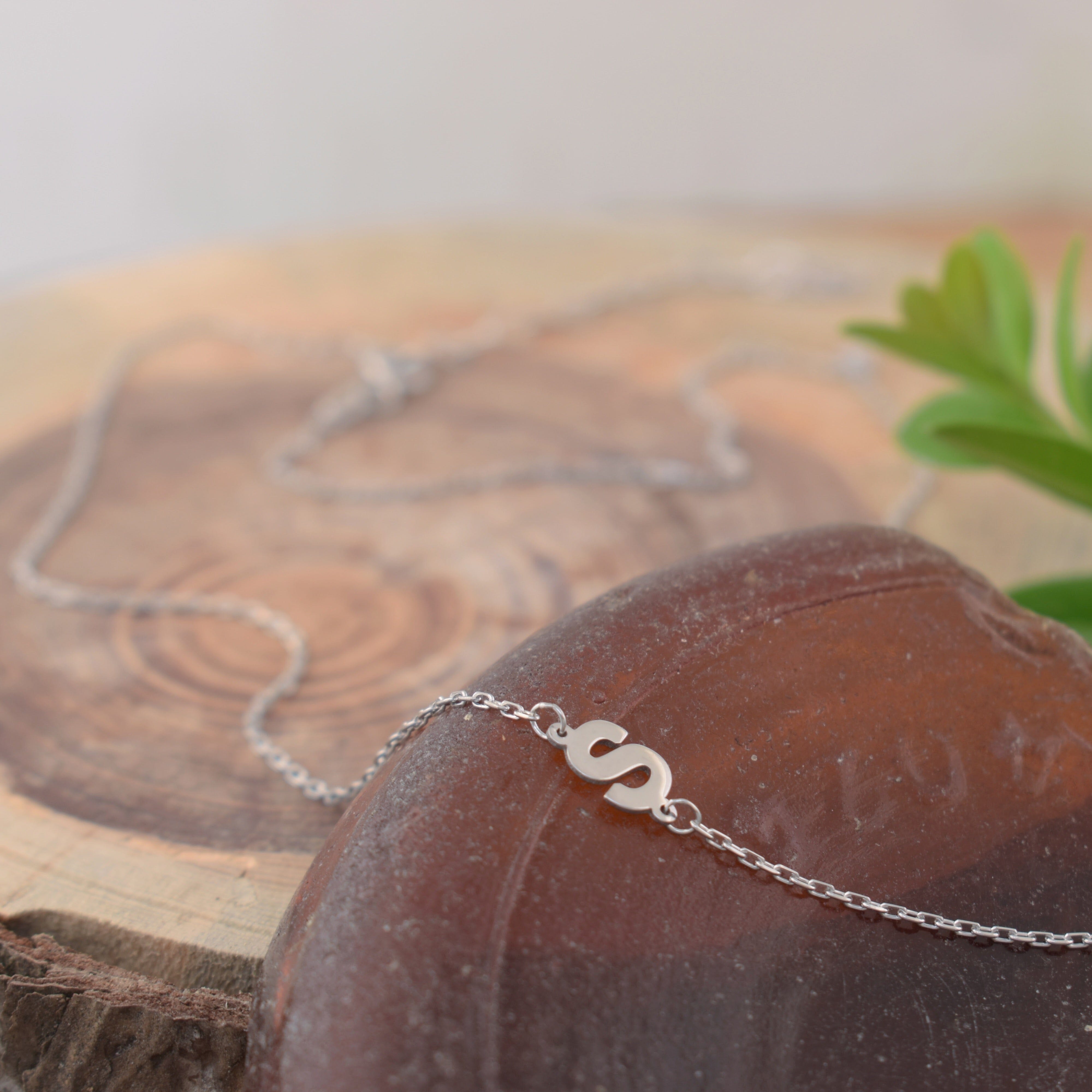 Sterling silver initial necklace