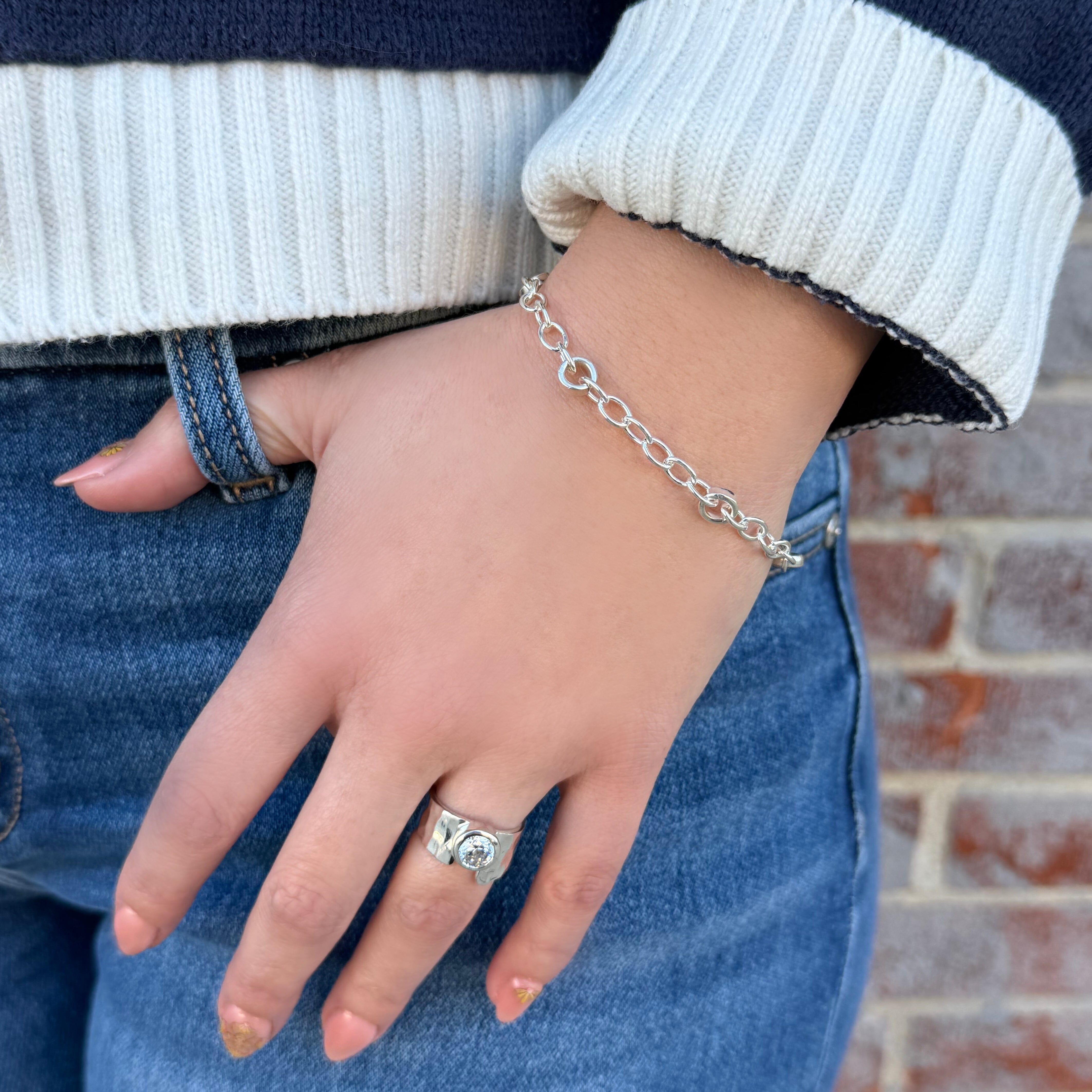 Sterling silver link bracelet 