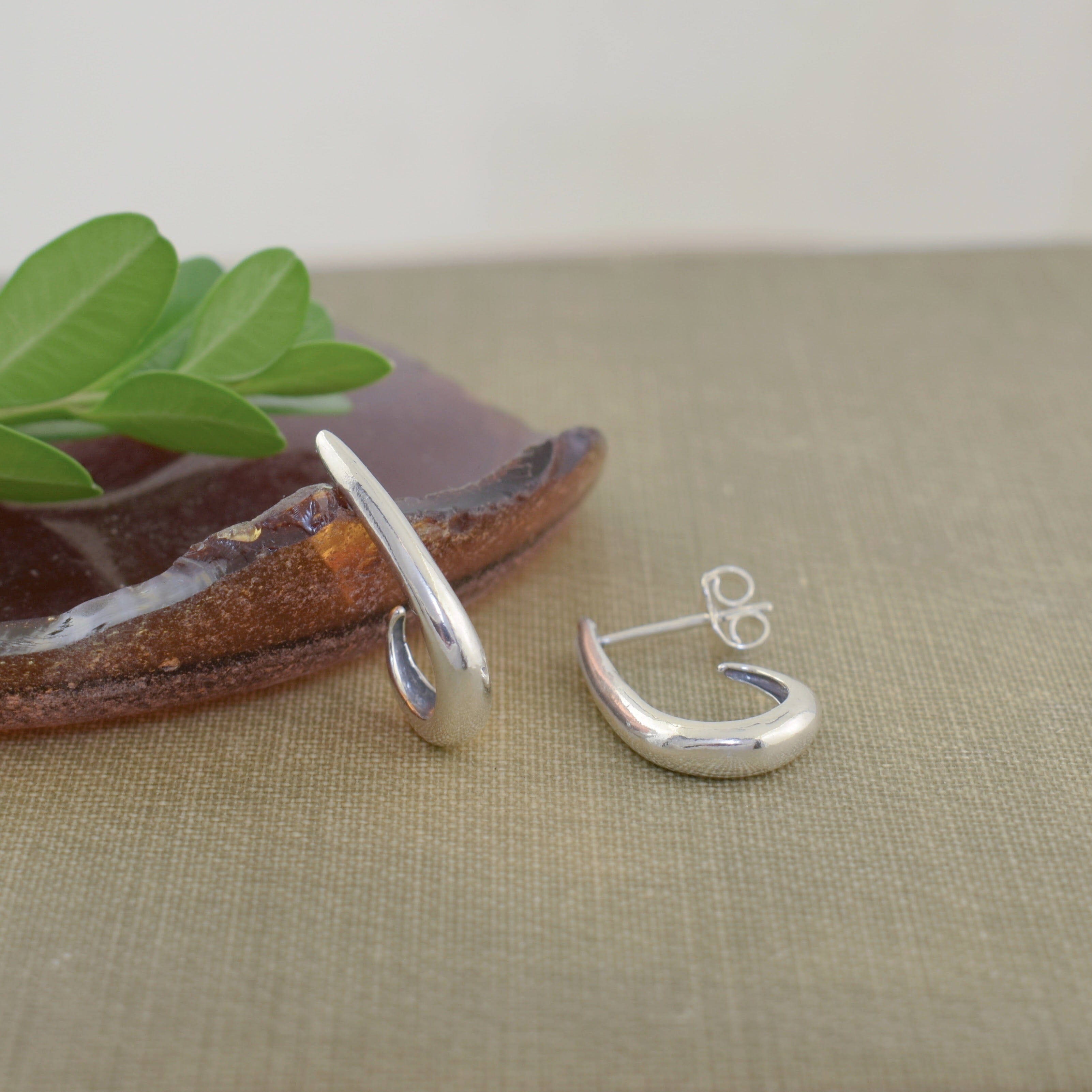 simple silver earring with post back