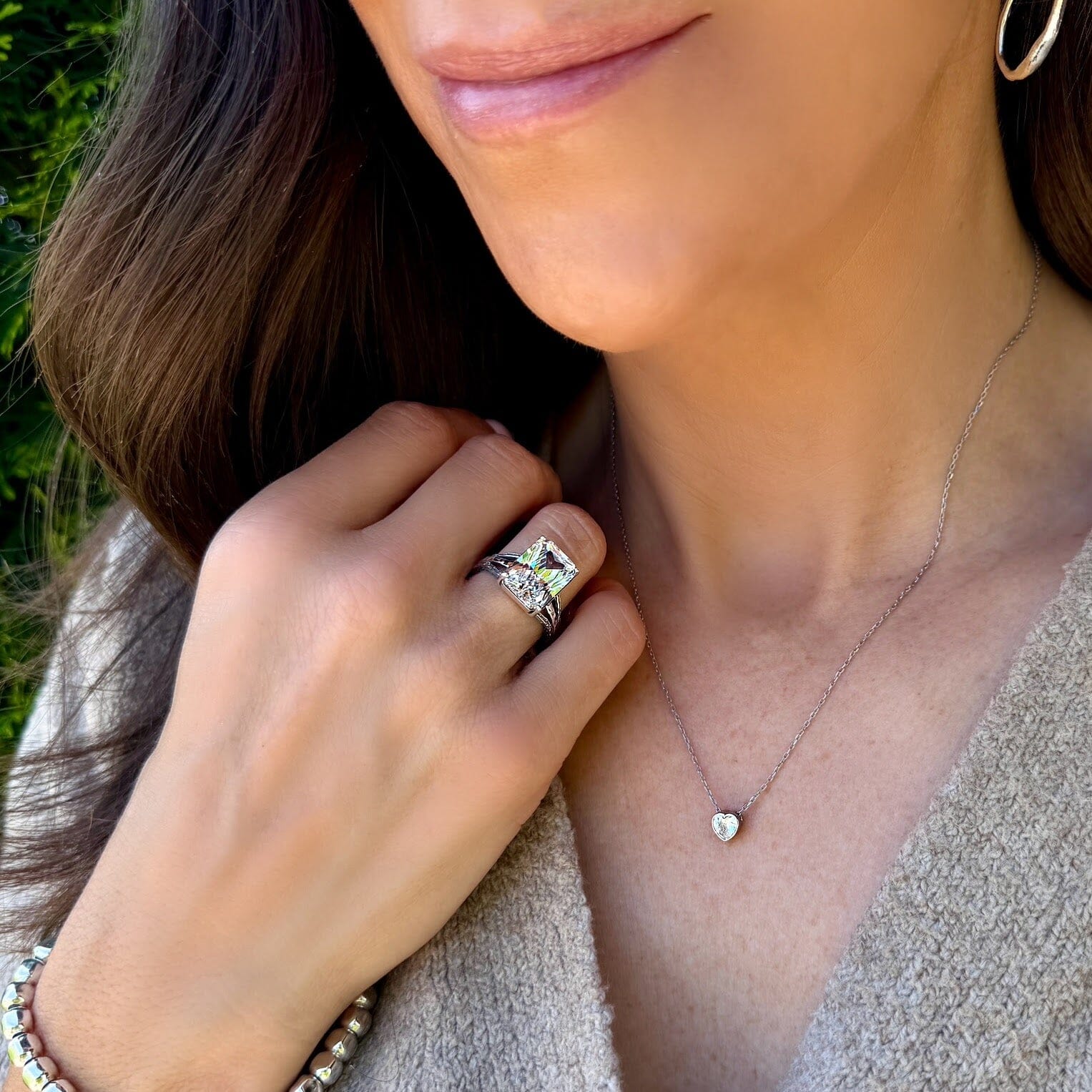 giftable cz heart necklace