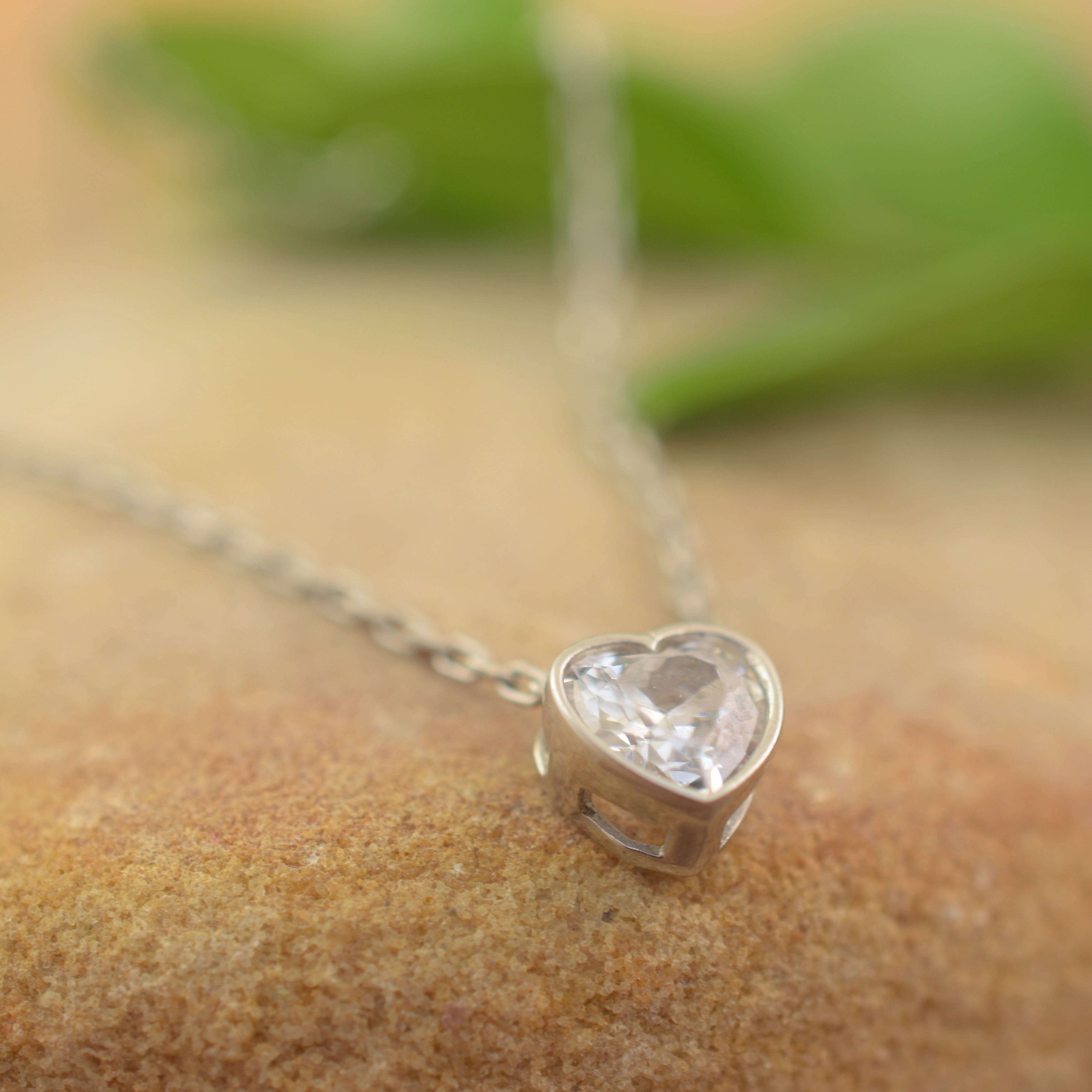 Sterling silver necklace with heart