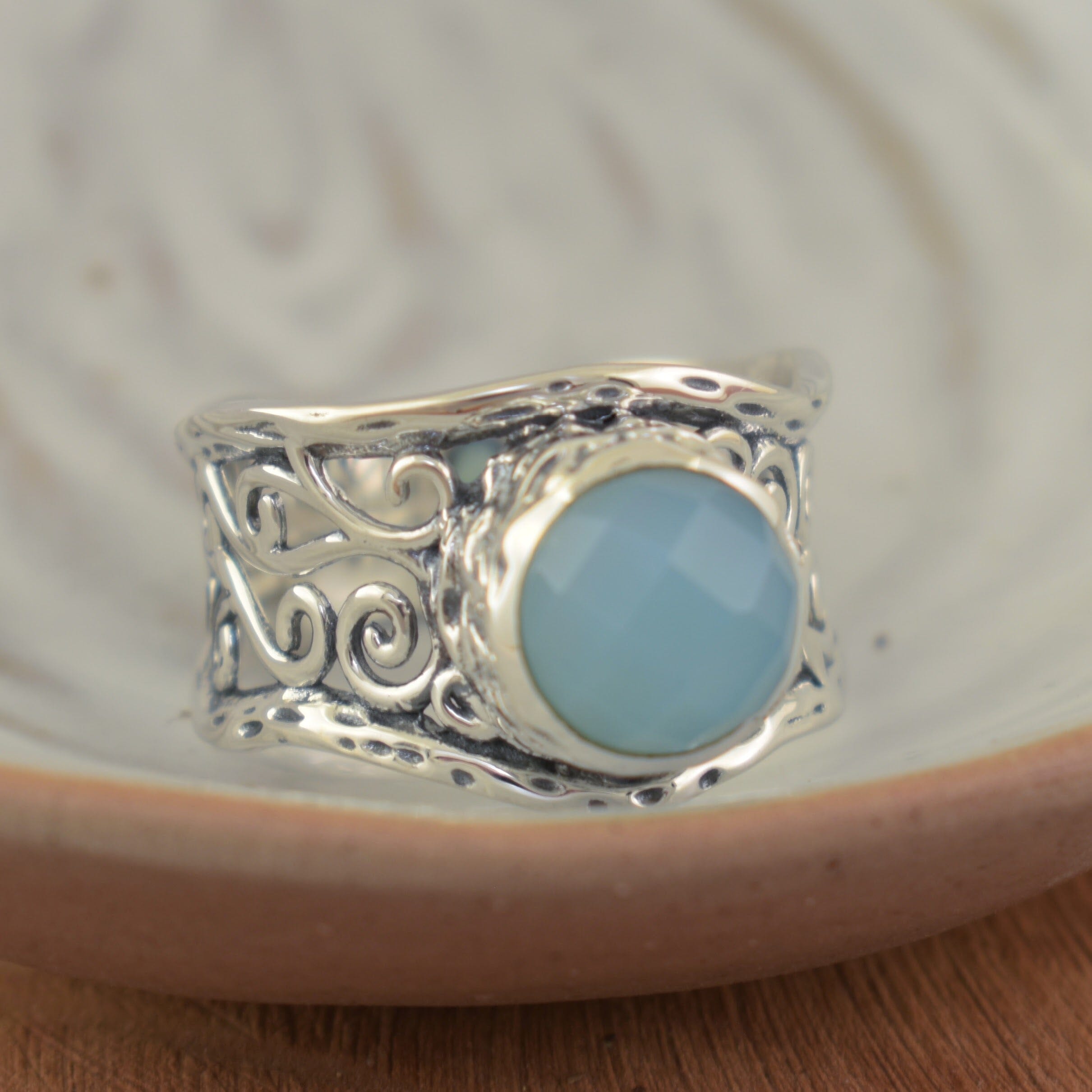 handcrafted sterling silver swirl band