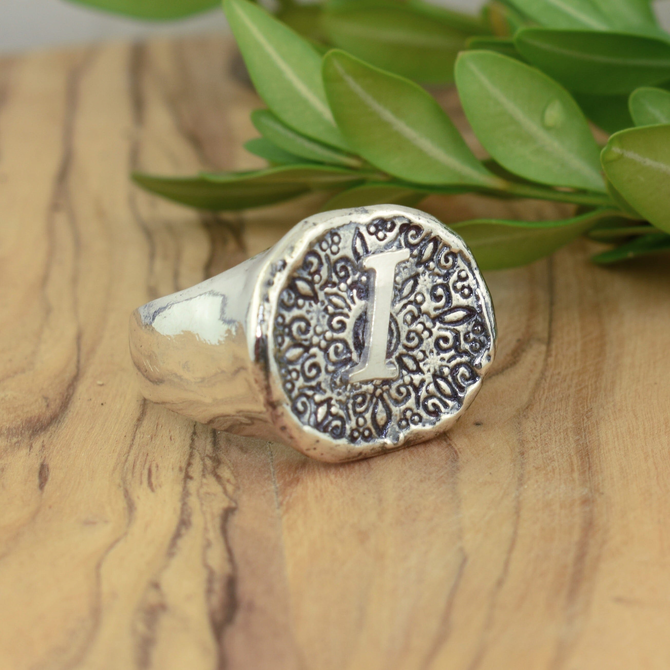 Slightly Imperfect - Signet Ring (Initial I, Size 11)