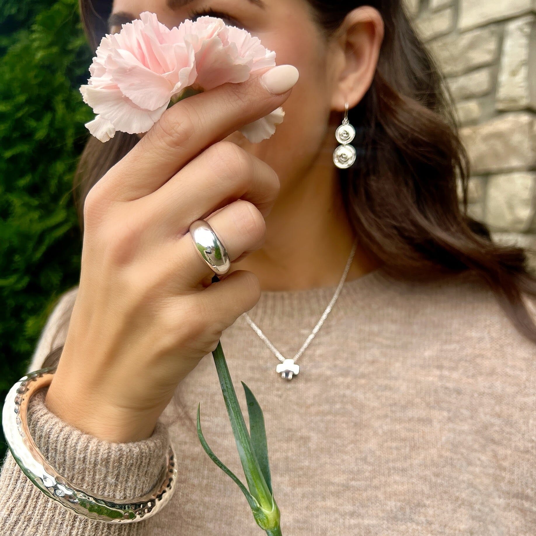 medium width dome ring in sterling silver