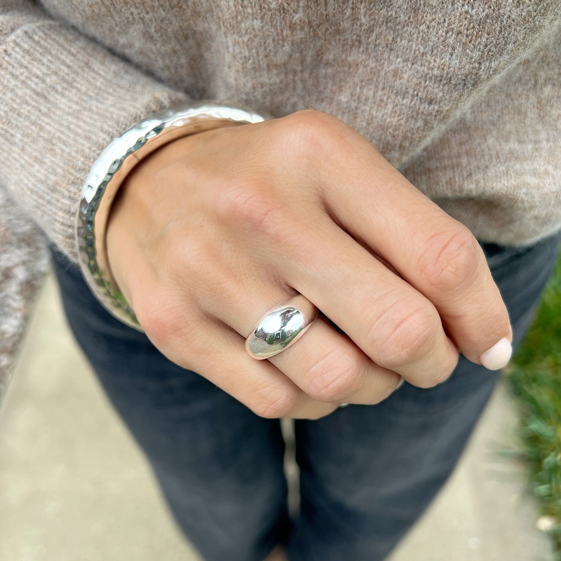 silver dome ring