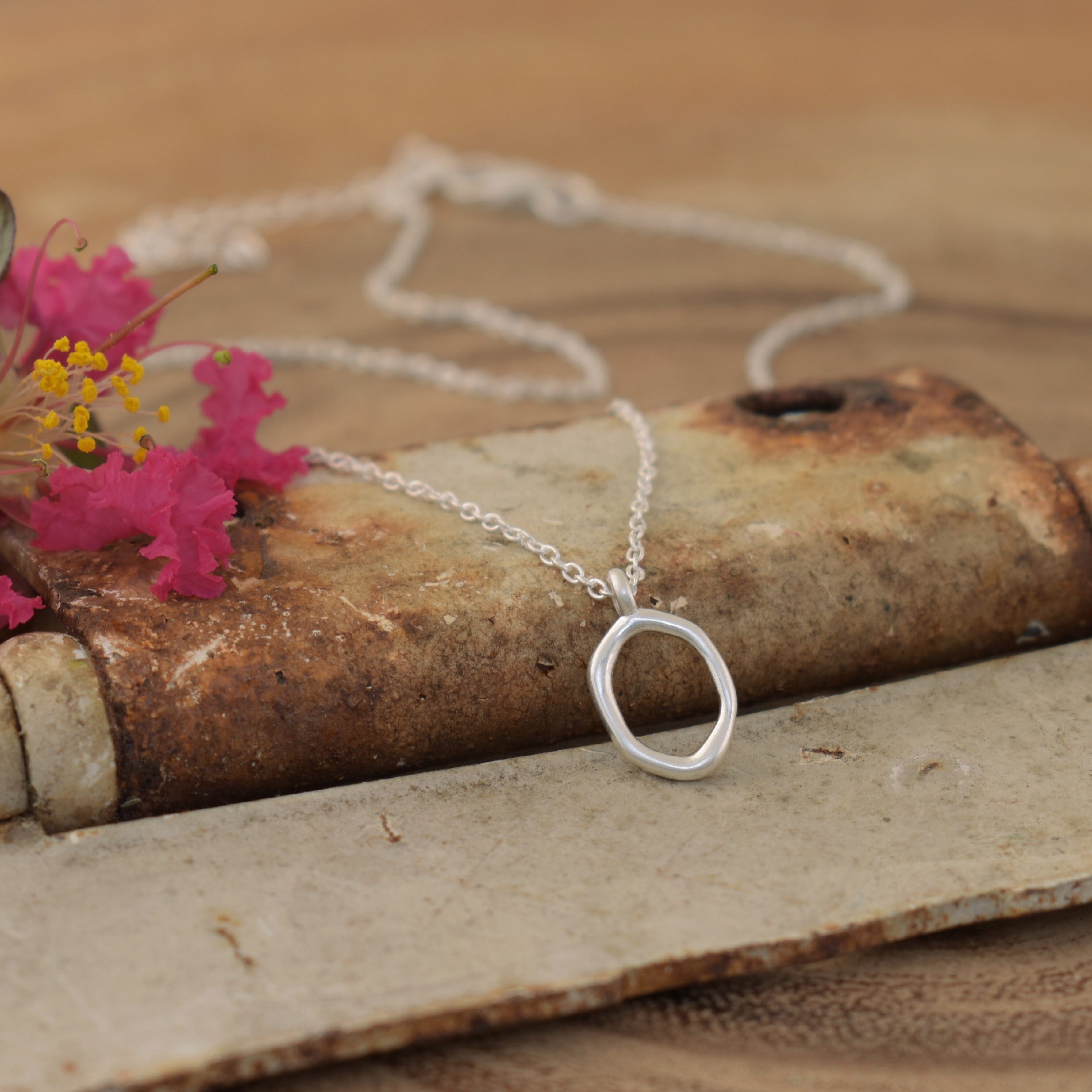 sterling silver necklace with a small pendant