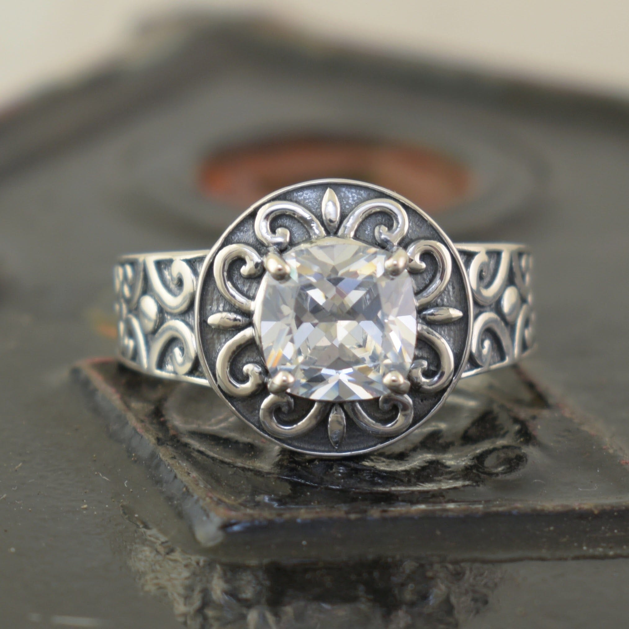 Sterling silver oxidized ring