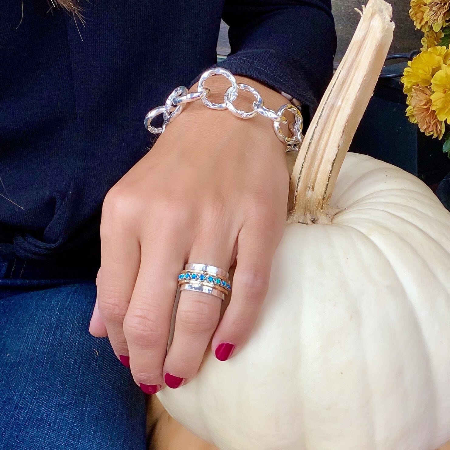 Spinning Opals Ring - In Gold