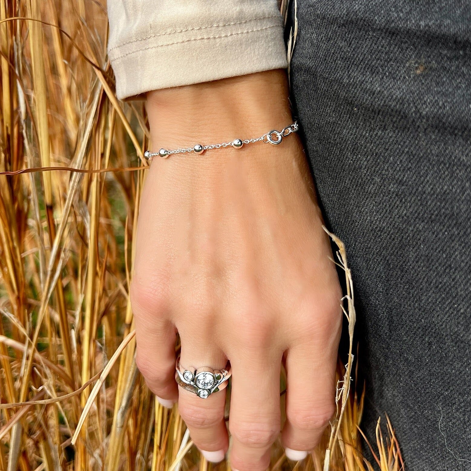 minimalist style split chain bracelet