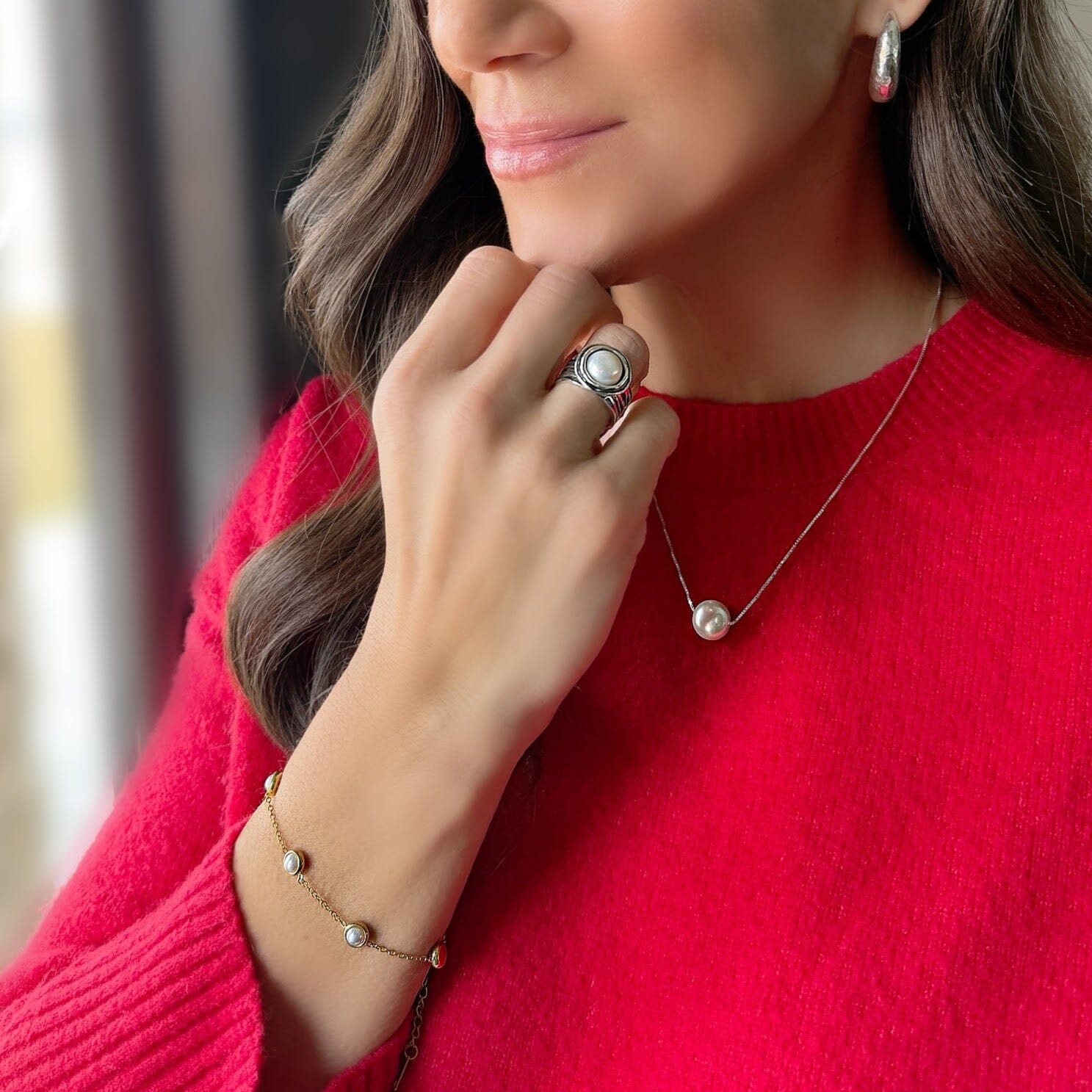 Sunlit Dainty Pearl Bracelet