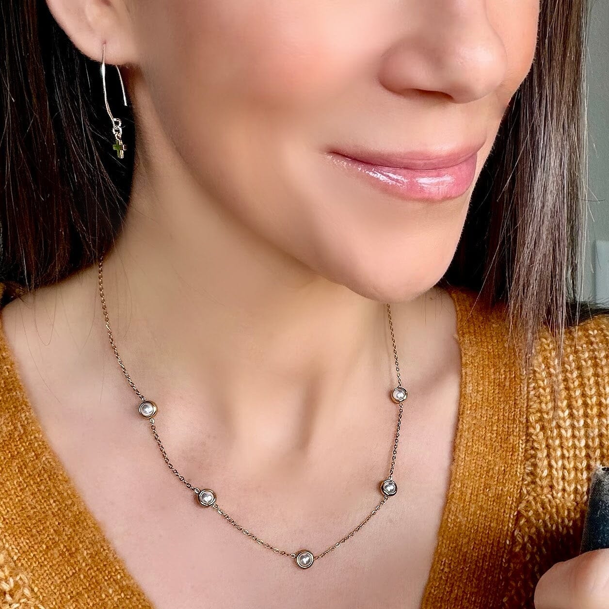 Sunlit Dainty Pearl Necklace