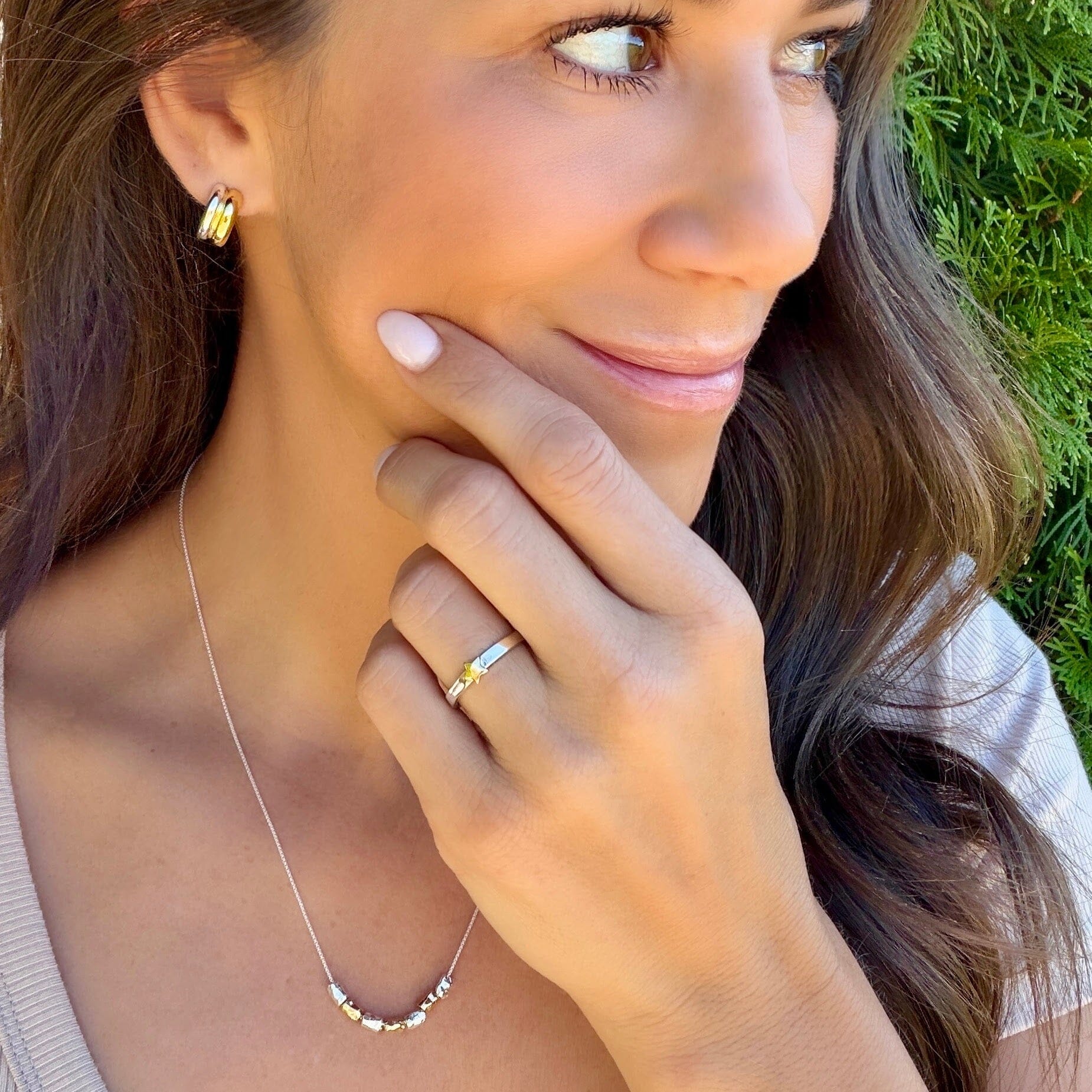 women's two-toned jewelry