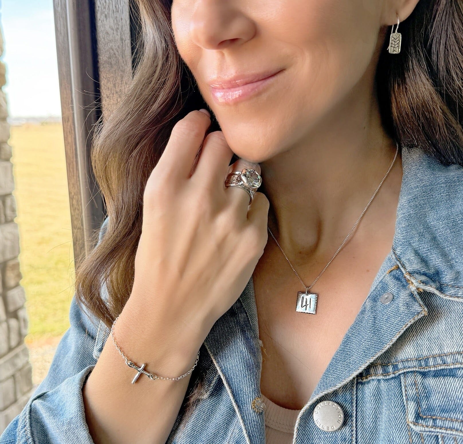 Steady Faith Bracelet paired with sterling silver jewelry