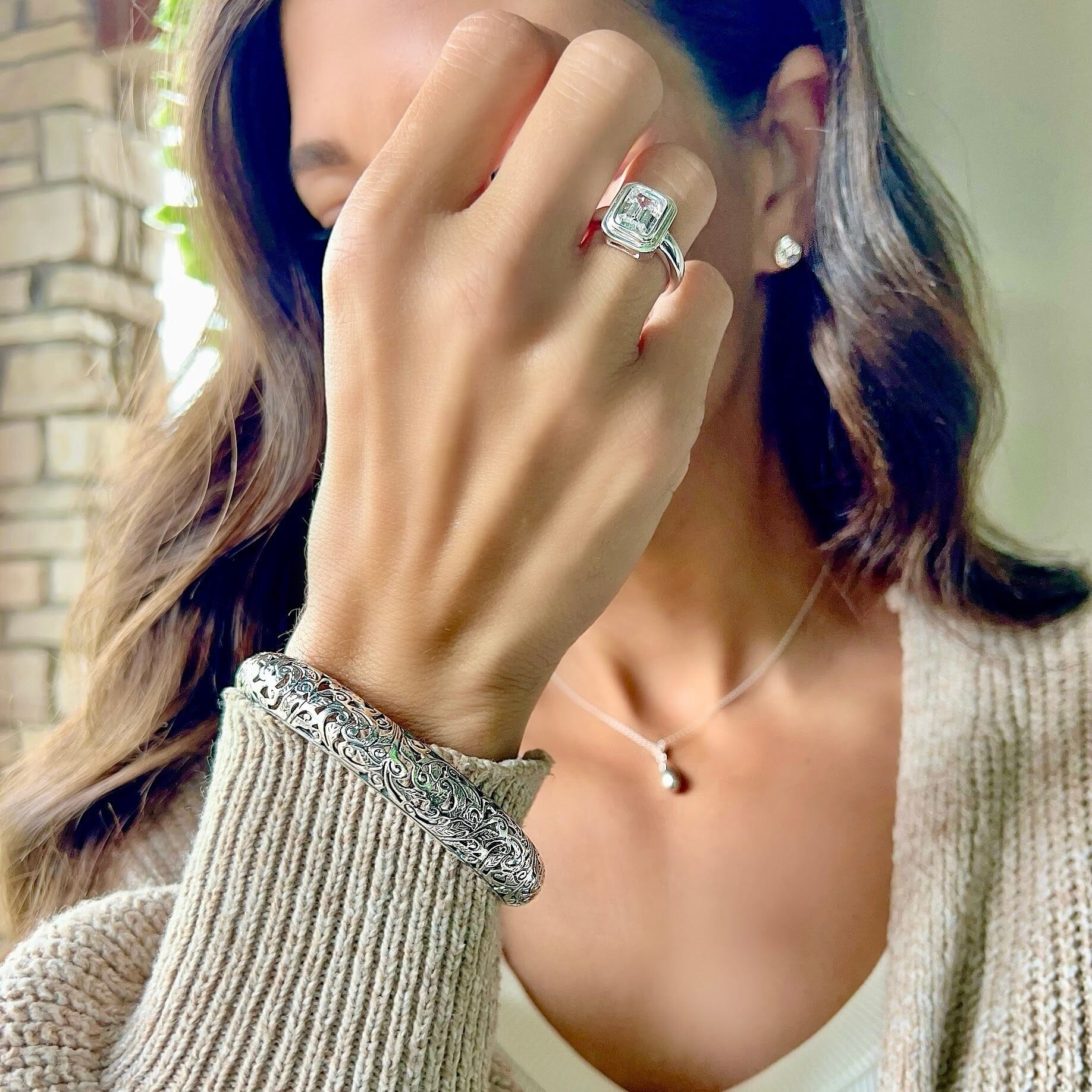 handcrafted sterling silver bangle 