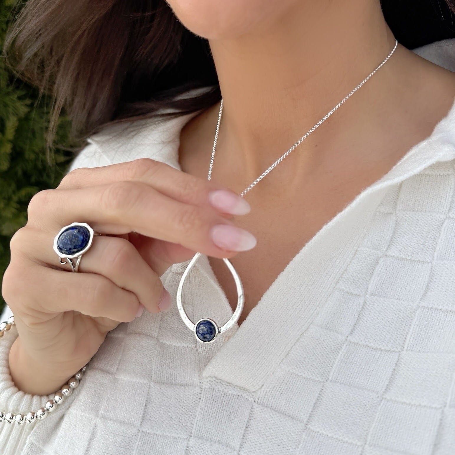 statement lapis necklace