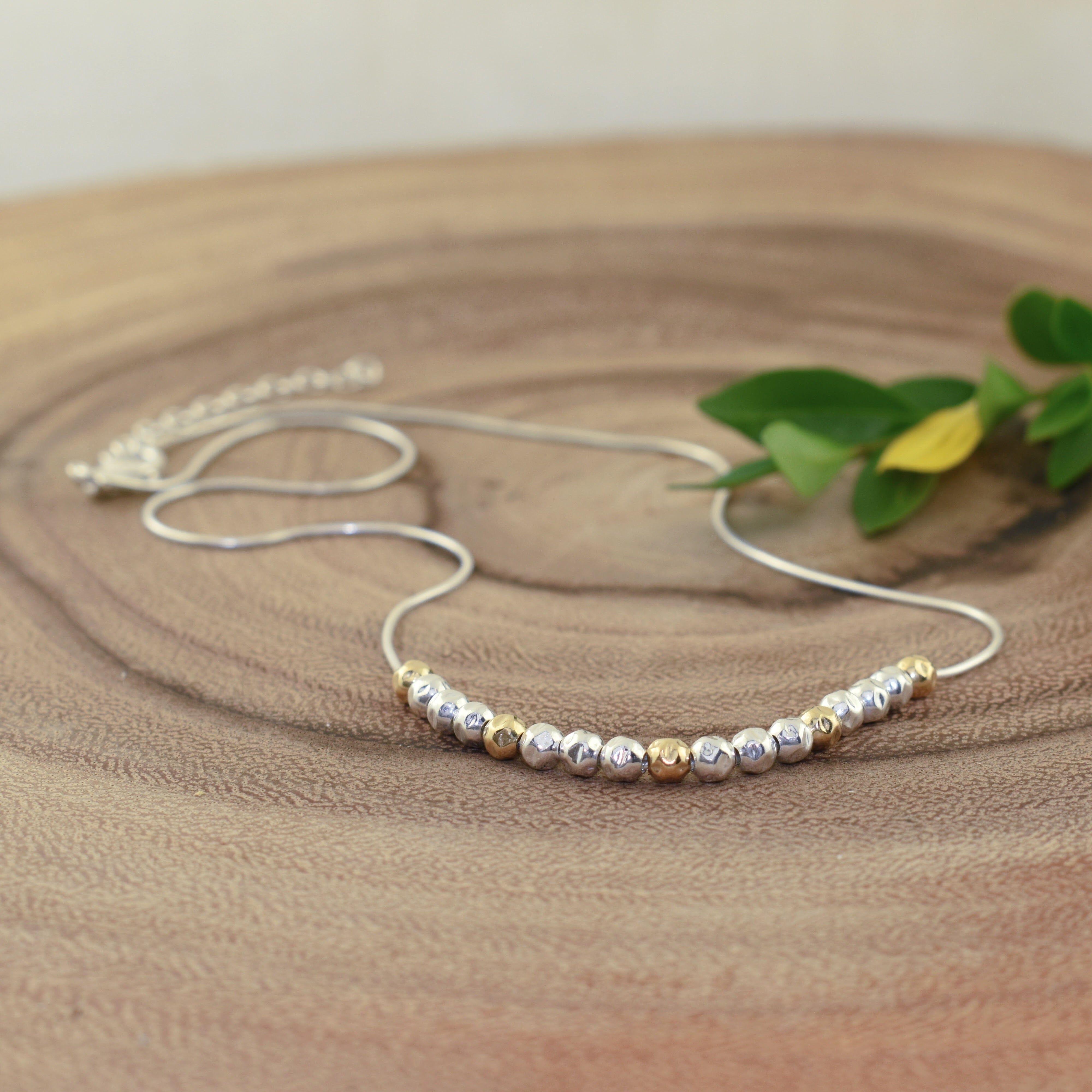 Sterling silver and gold-filled beaded necklace Sugar and Spice
