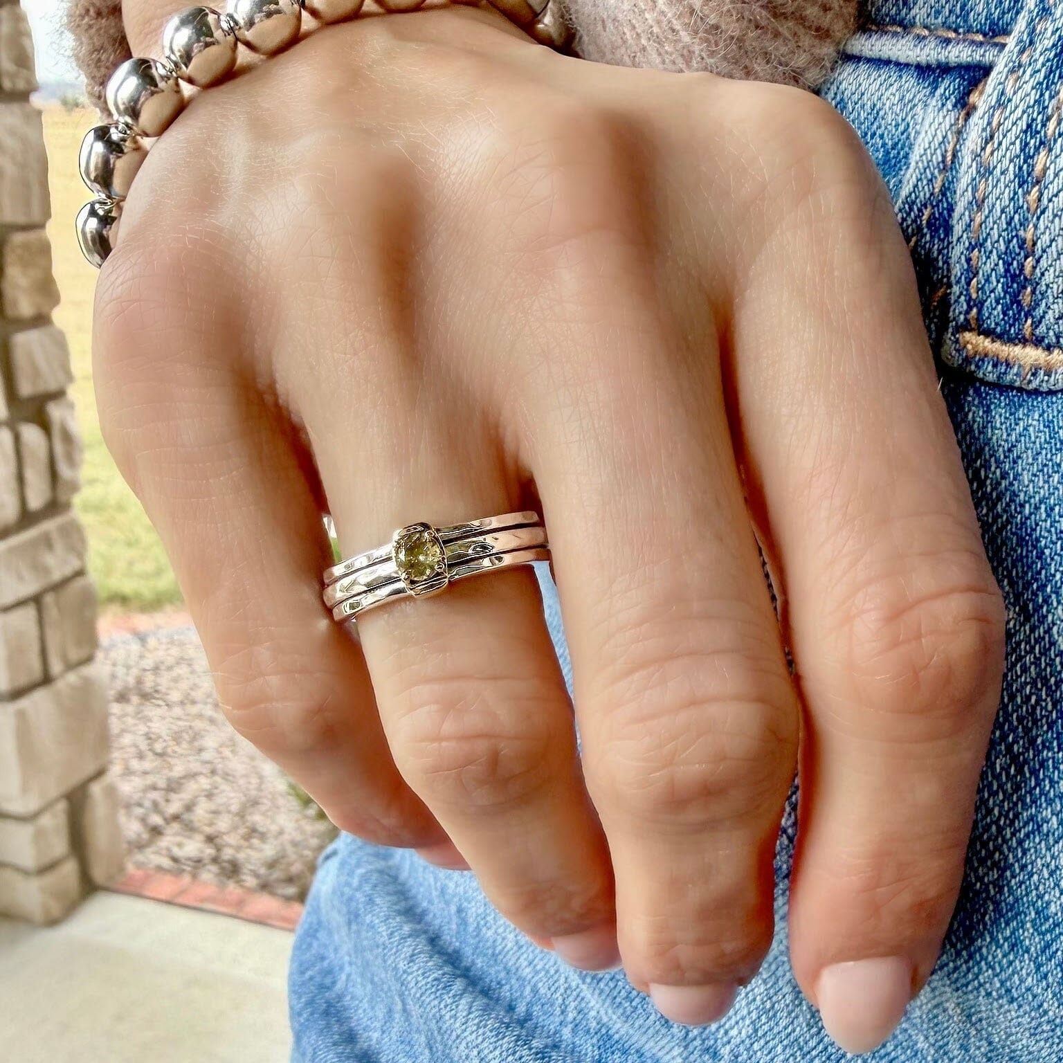 yellow cz spinner ring